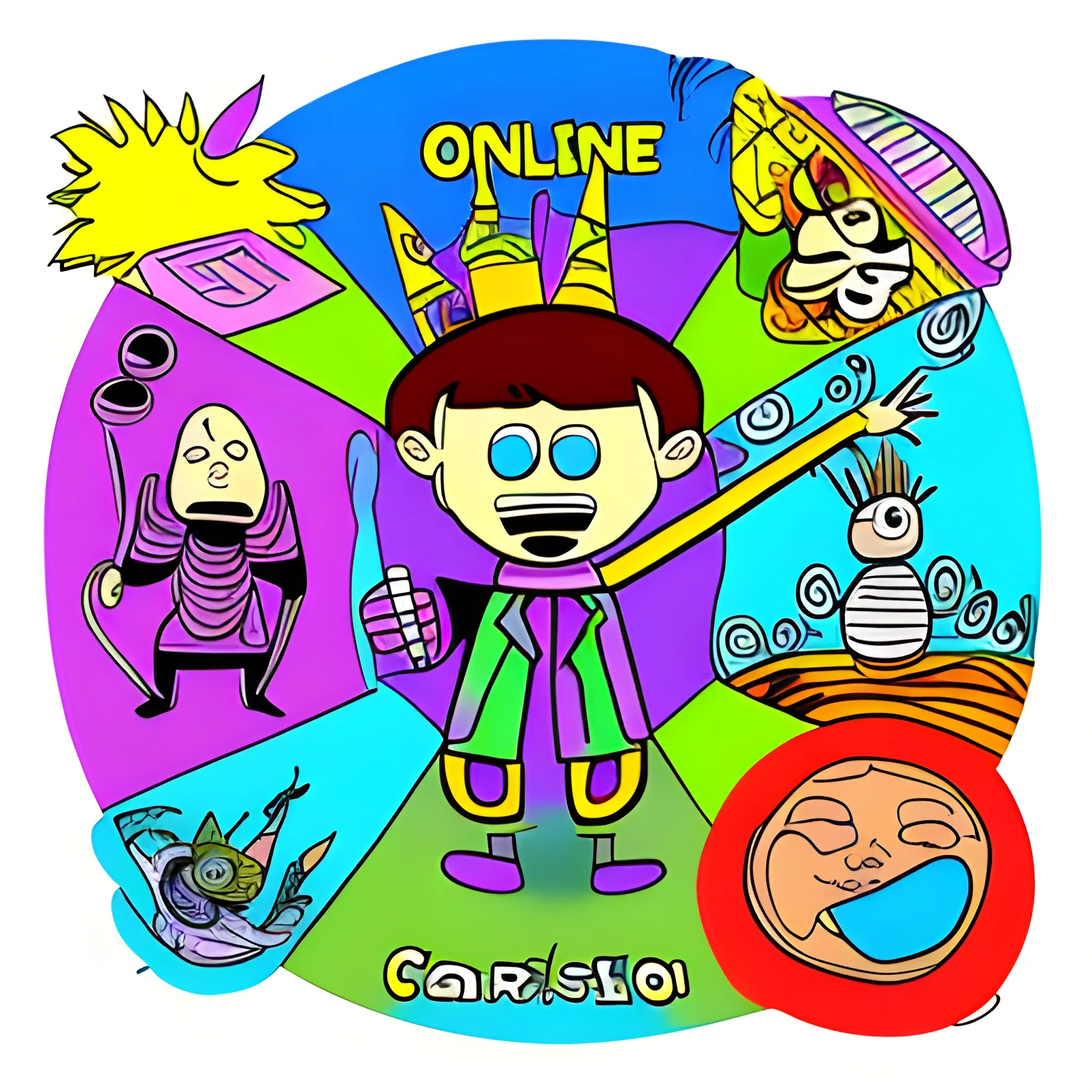 online english clases, Cartoon, Trippy, Cartoon