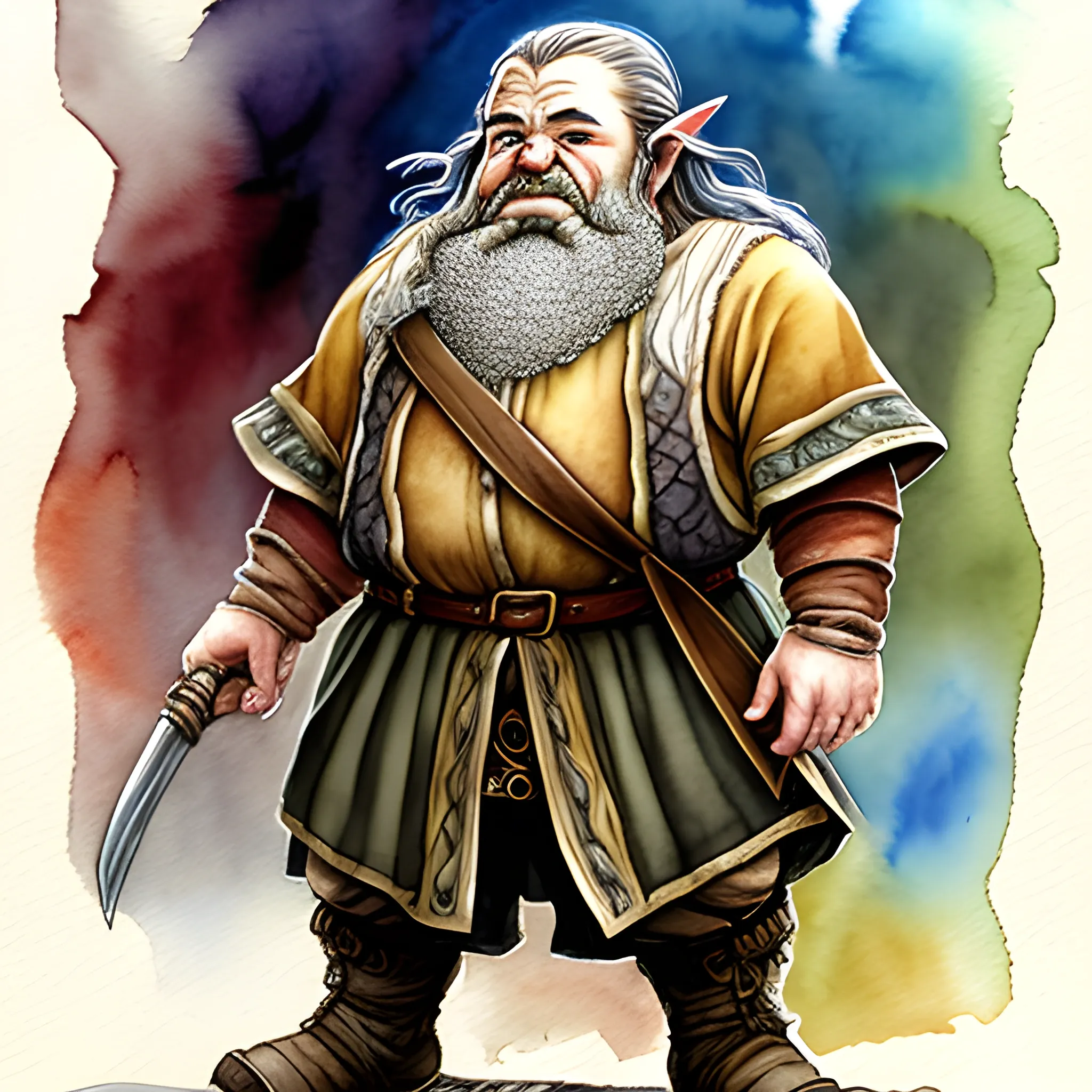 Dwarf, Middle Earth, Water Color