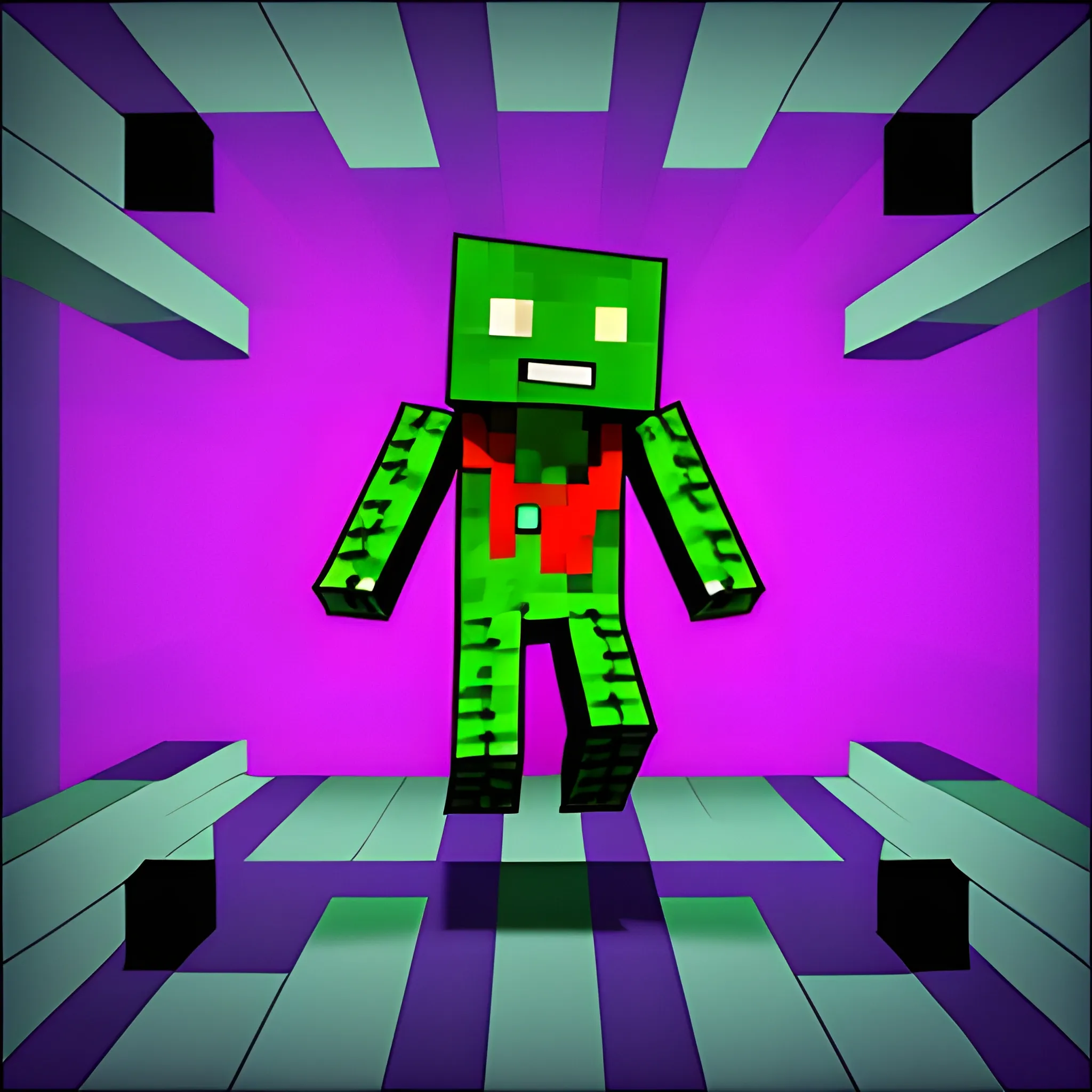 minecraft zombie, Trippy