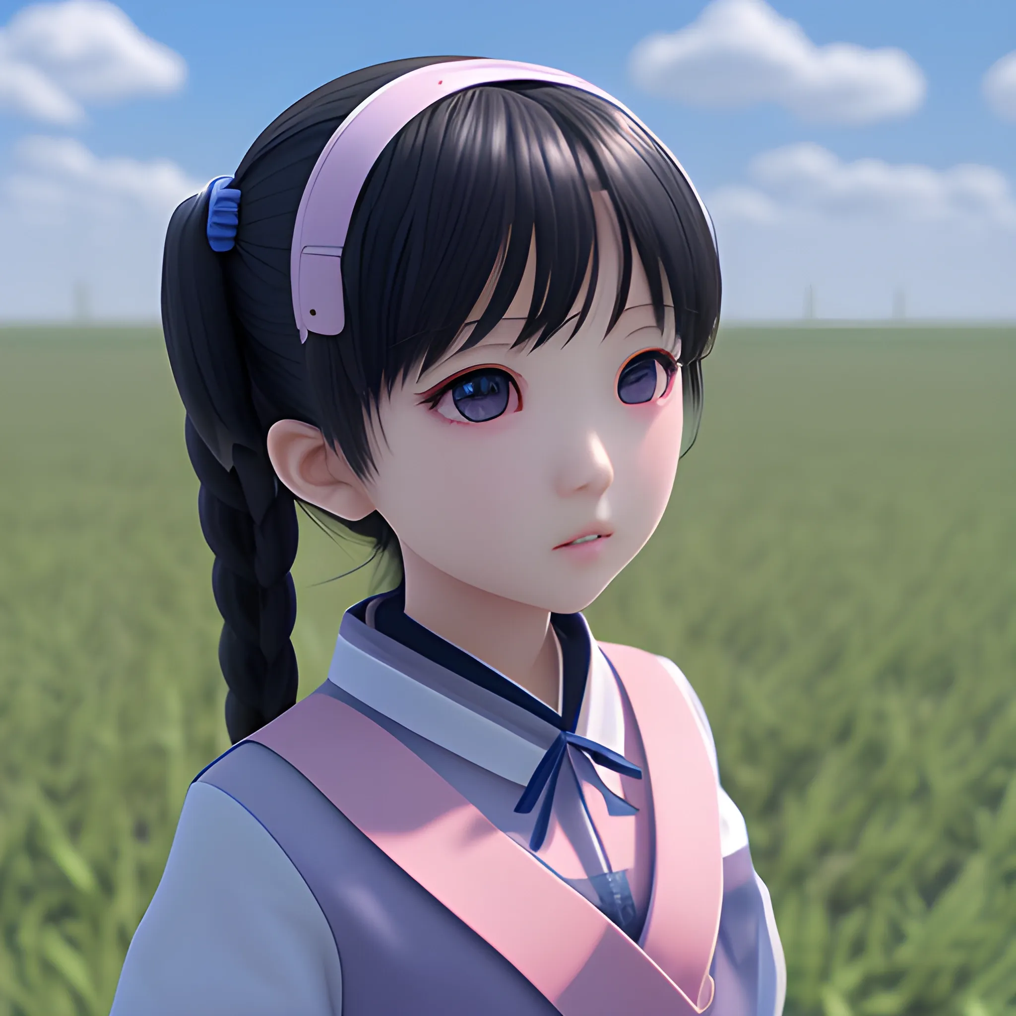 穿着透视装的少女, 3D