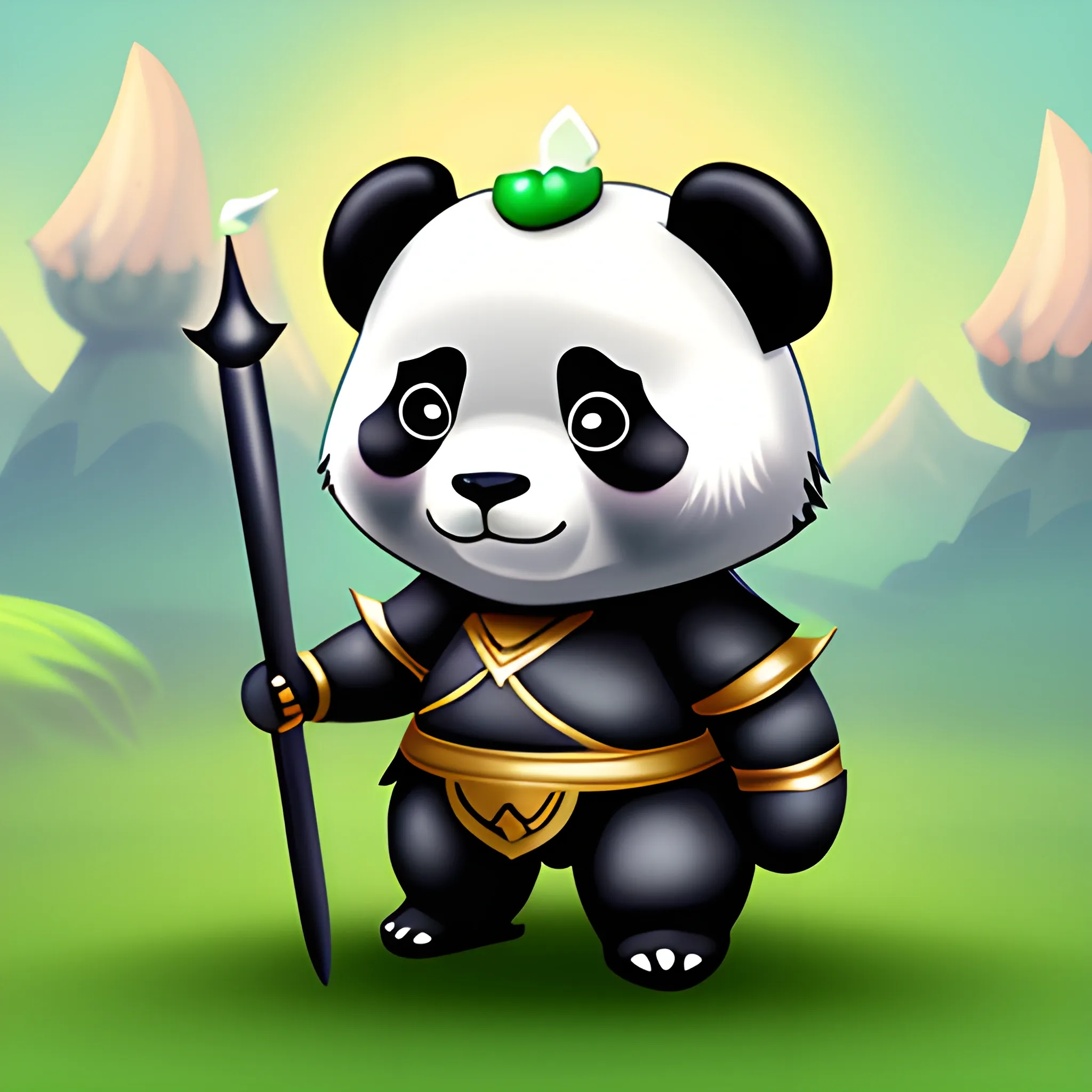 panda fantasy knight, Cartoon