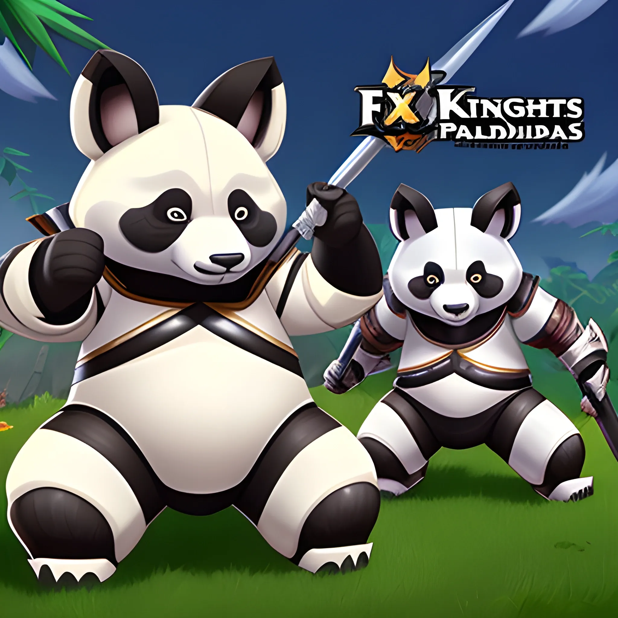 massive war between panda knights and fox paladins