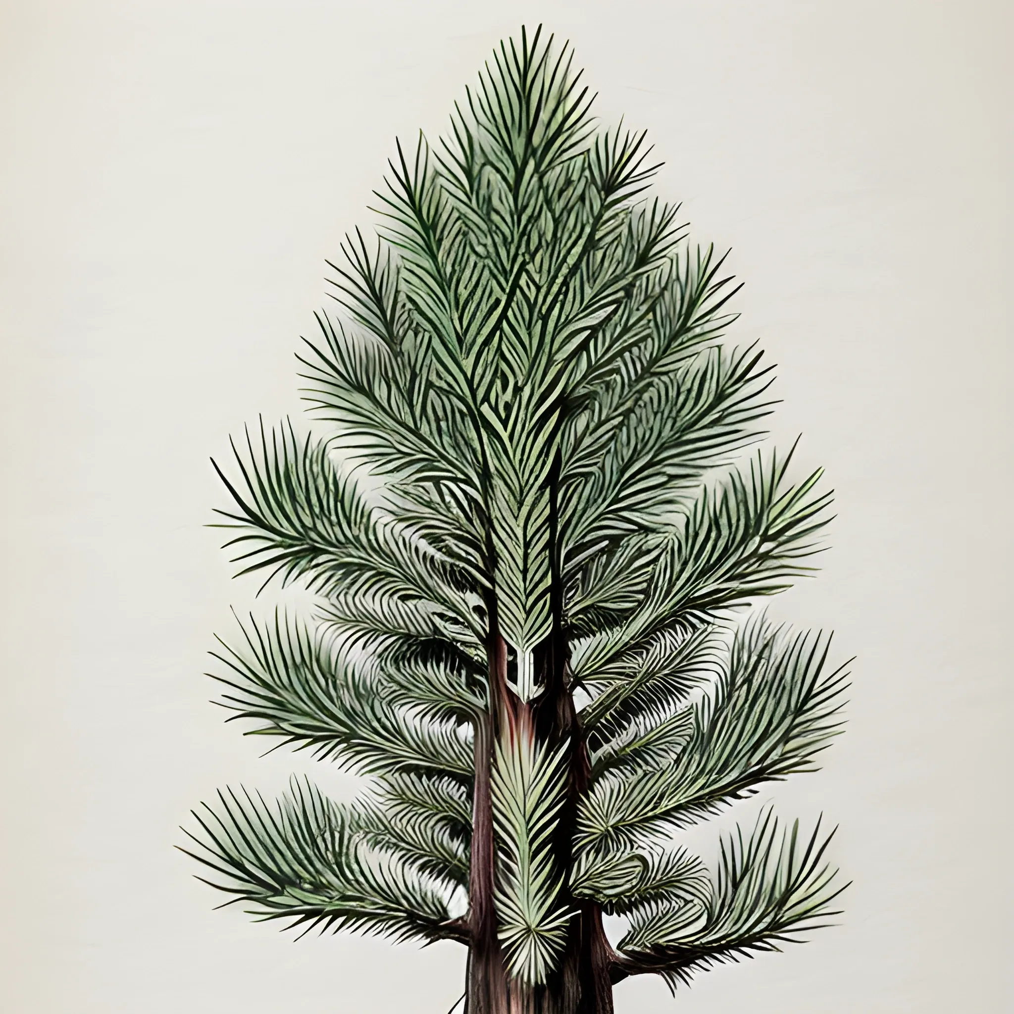 scientific drawing of Douglas fir (Pseudotsuga menziesii), unusu ...