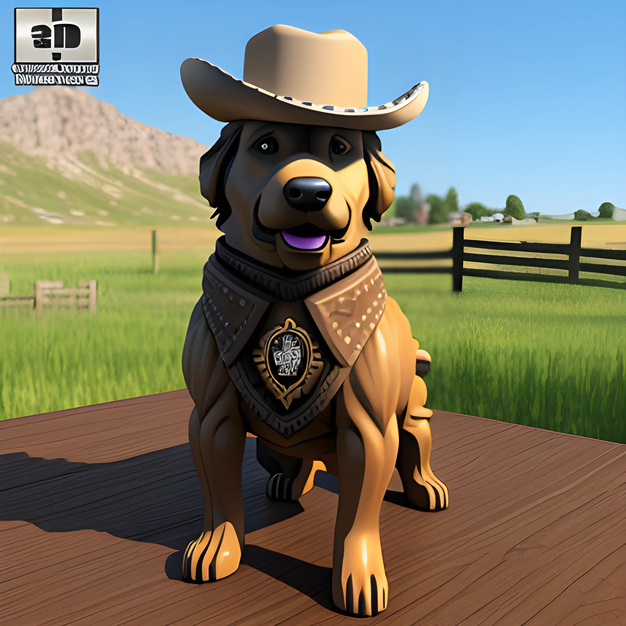 bier western revolver hund , 3D