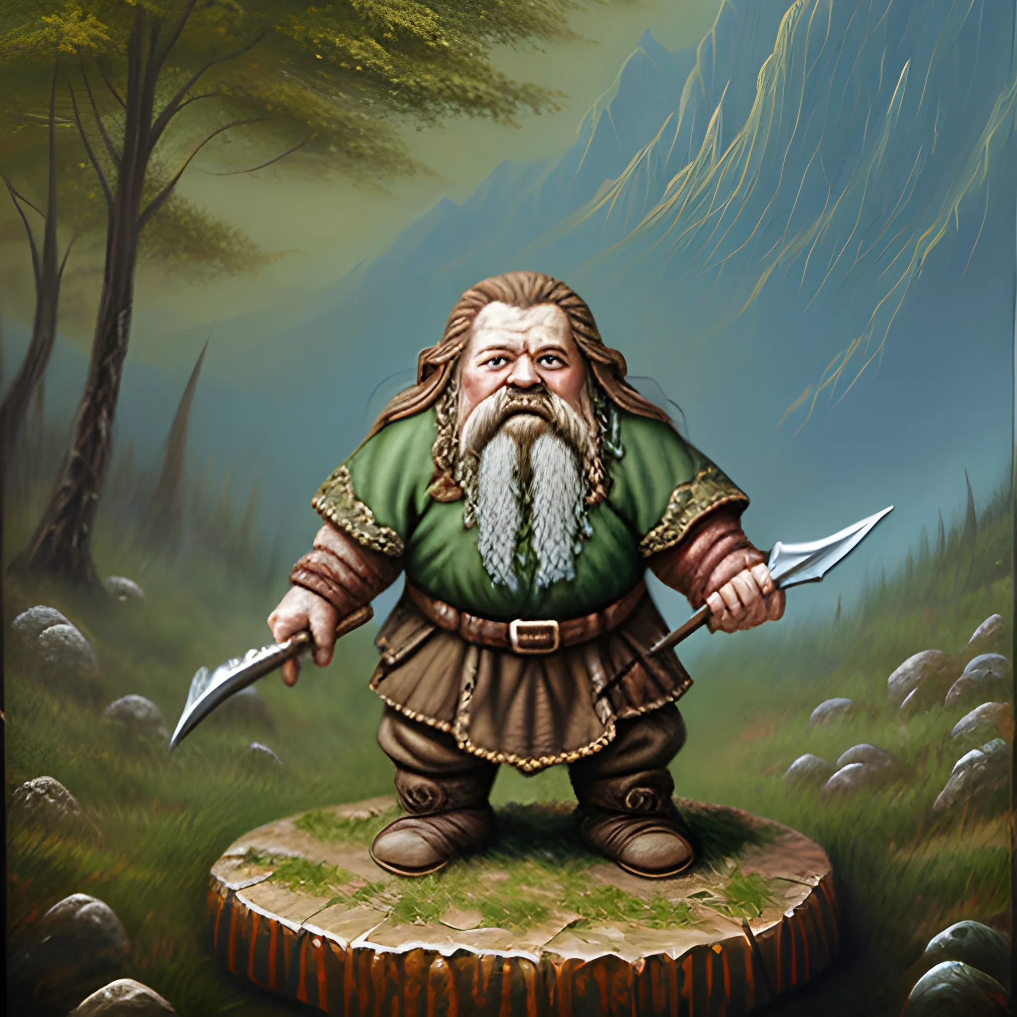 dwarf, middle earth, Oil Painting