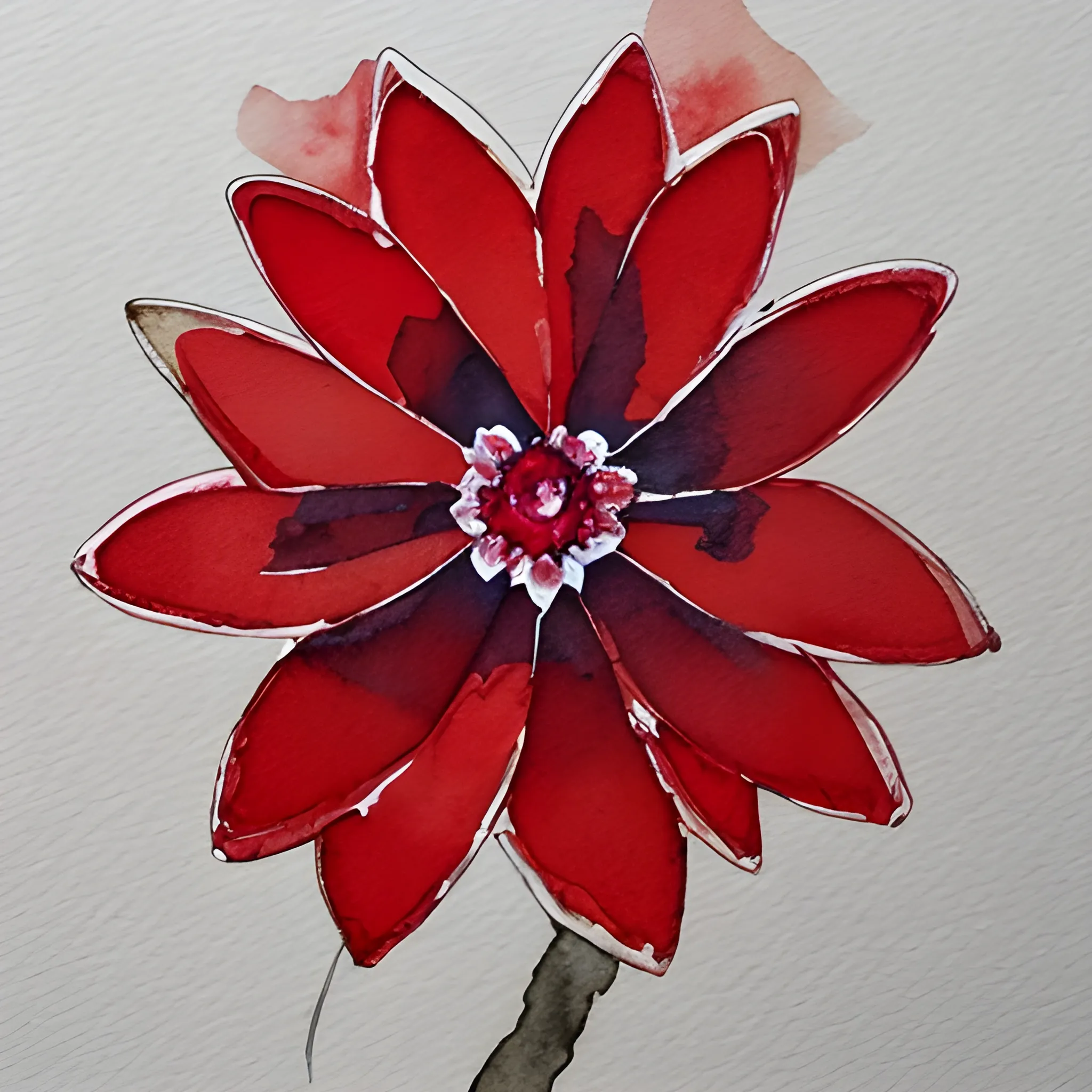 red crystal flower
, Water Color