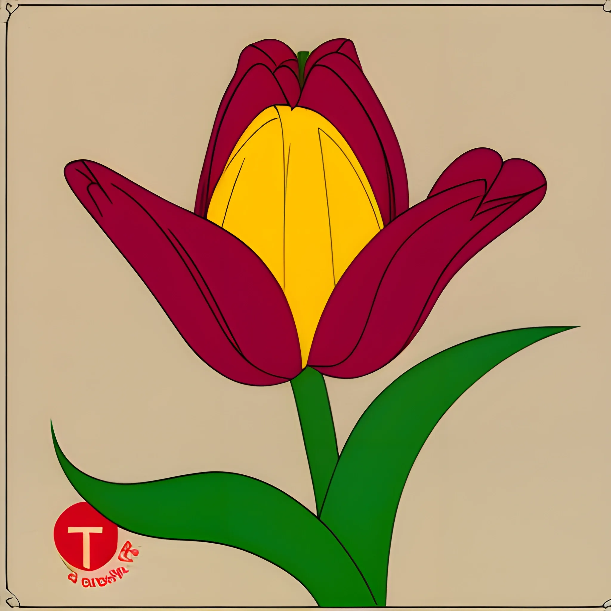 un logo que diga: Tuli y que tenga un dibujo de un tulipán