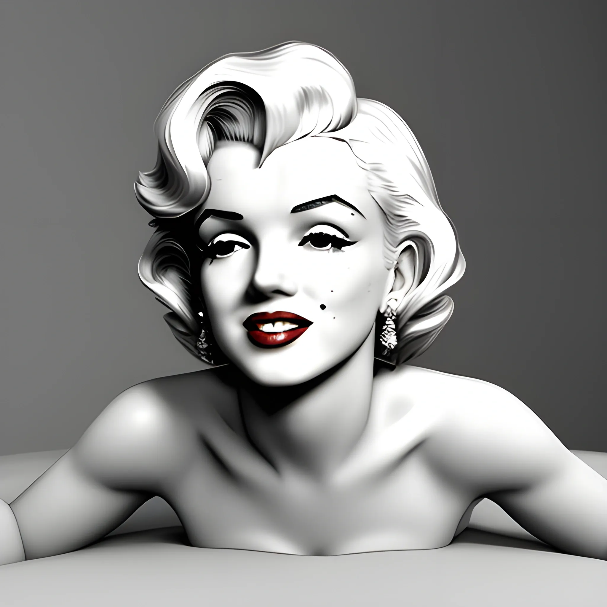 , 3D Marilyn Monroe with intimate