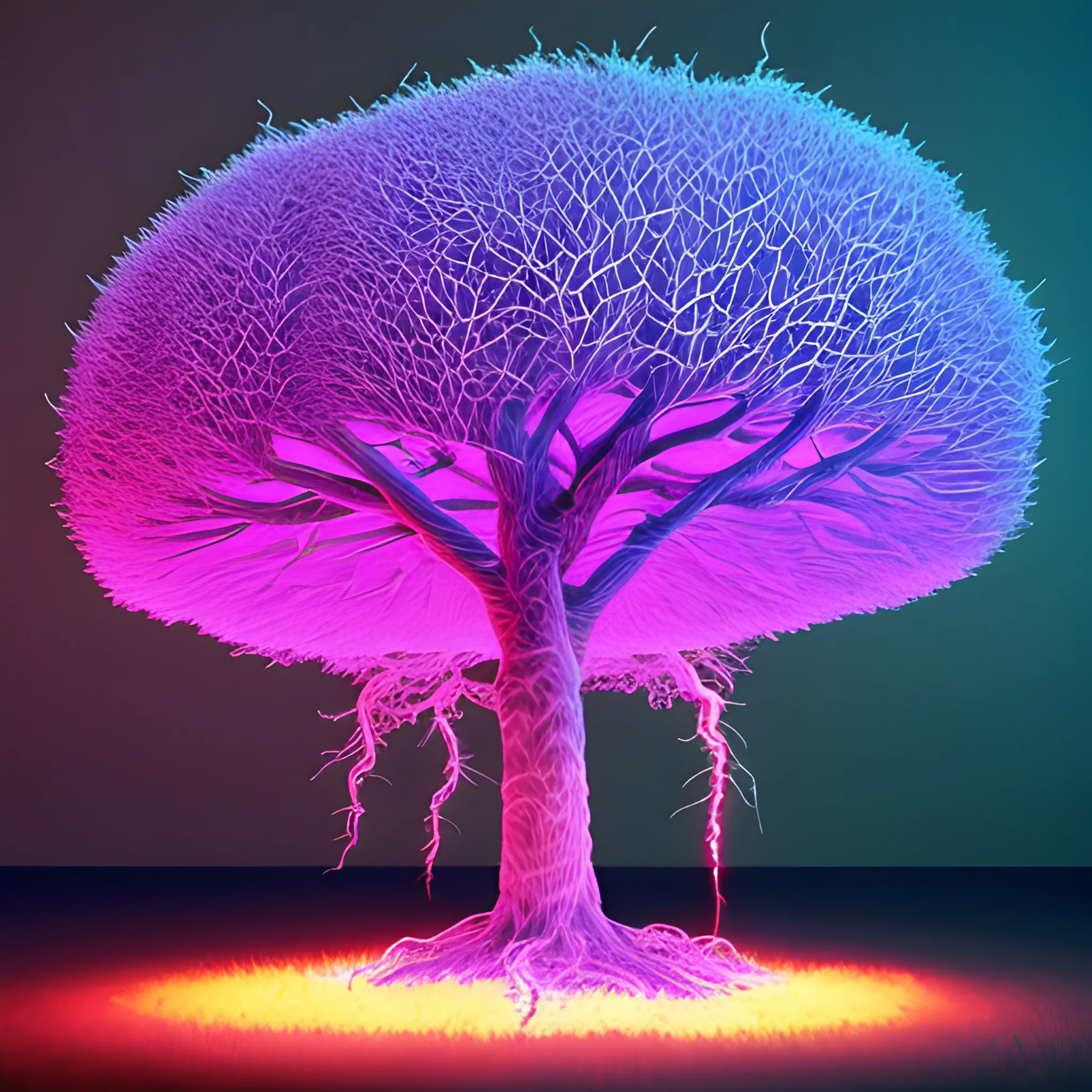 trees made of lightning, Trippy, 3D