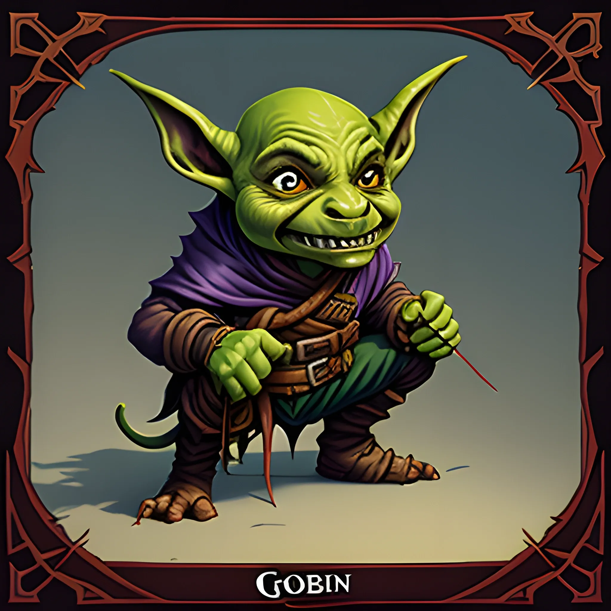 Magic the gathering art style, goblin rogue