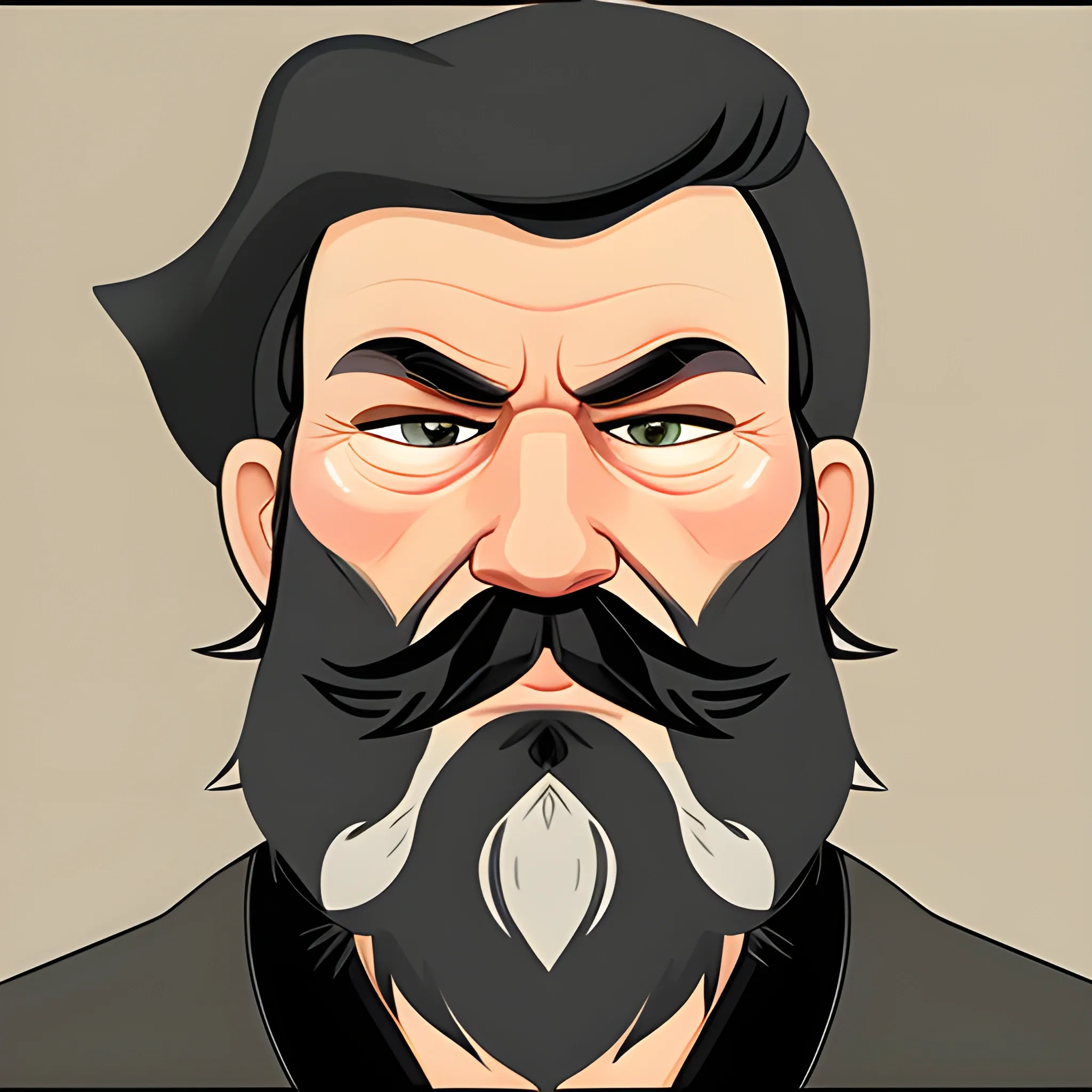 gta style, old, long beard, biker, face