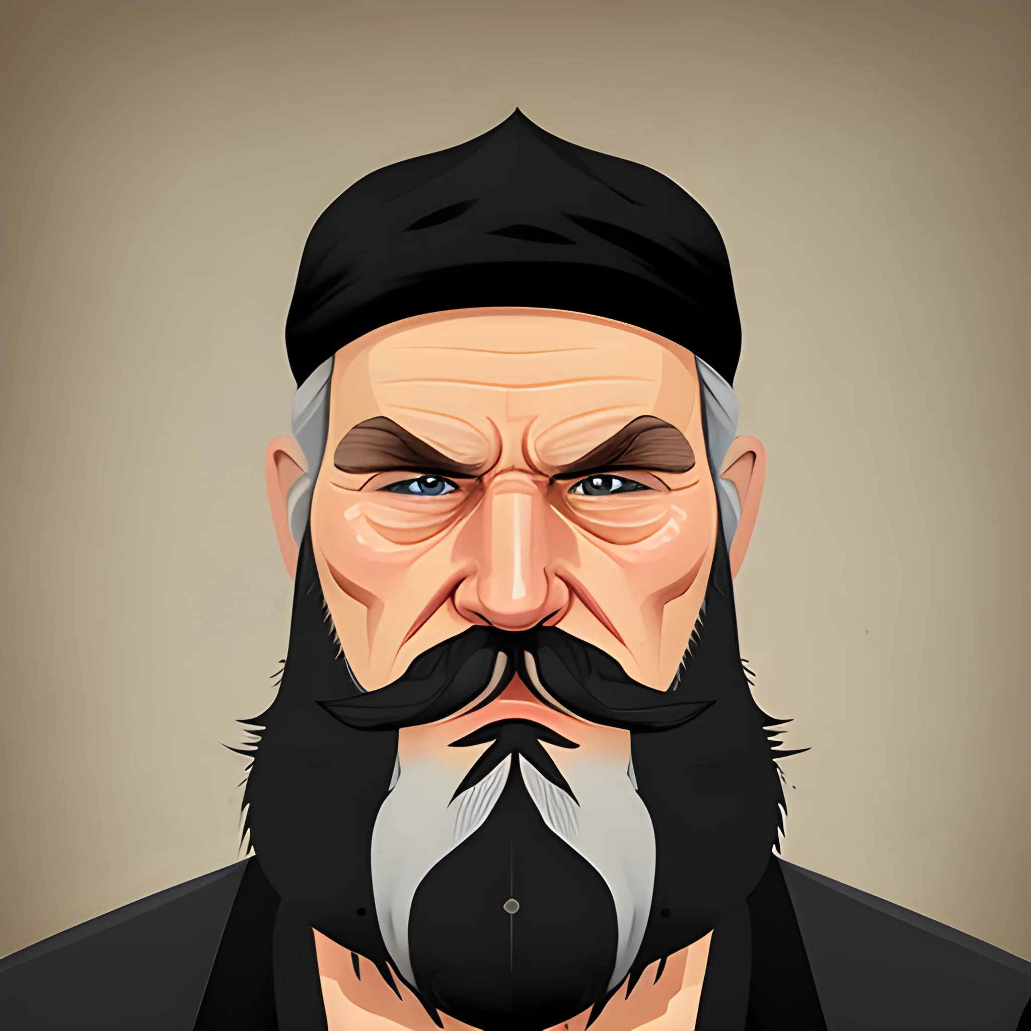 gta style, old, long beard, biker, face