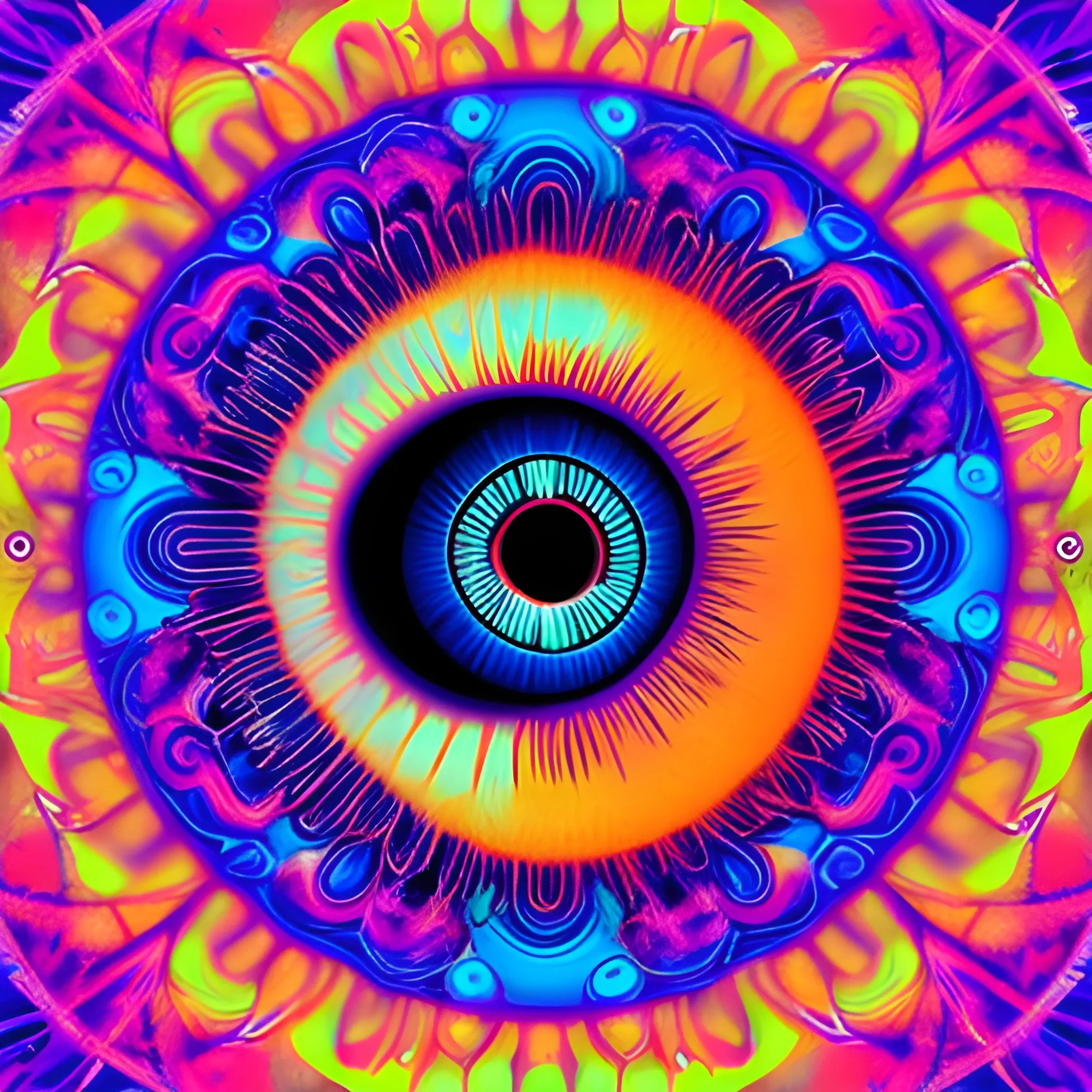 El ojo que todo lo ve, ojo profundo, clarividente, Trippy