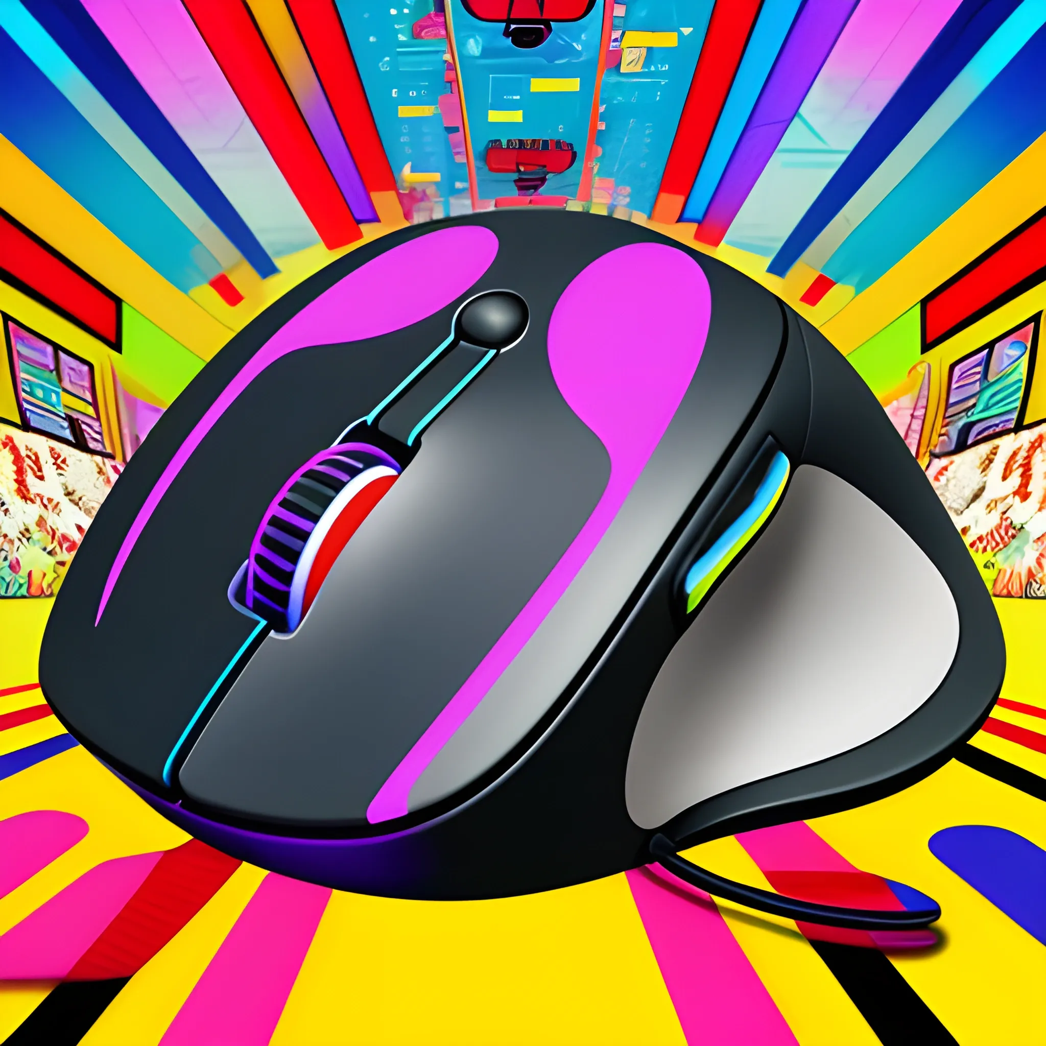 Mouse playing games，gamefi, Poster background image。, Trippy