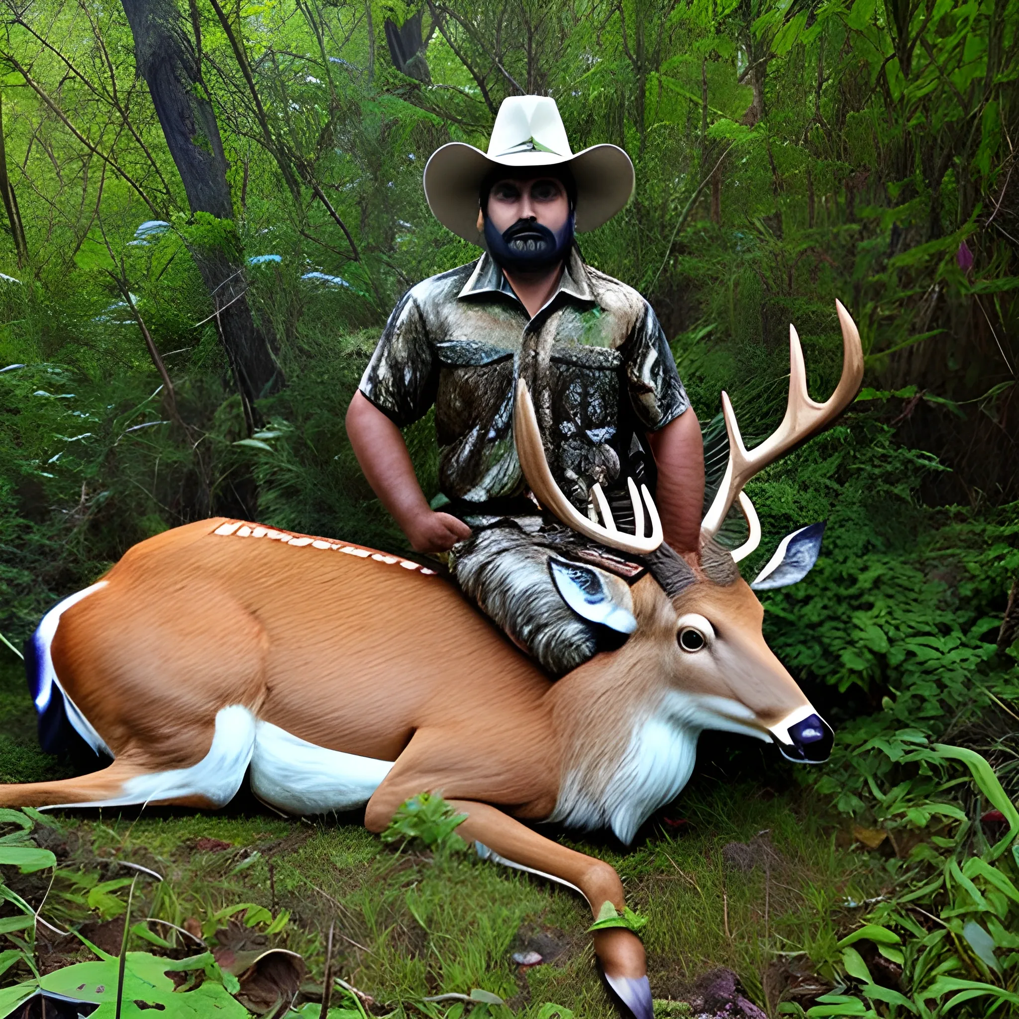 Indian lord ram stand on lawnhunting a deer in jungle 