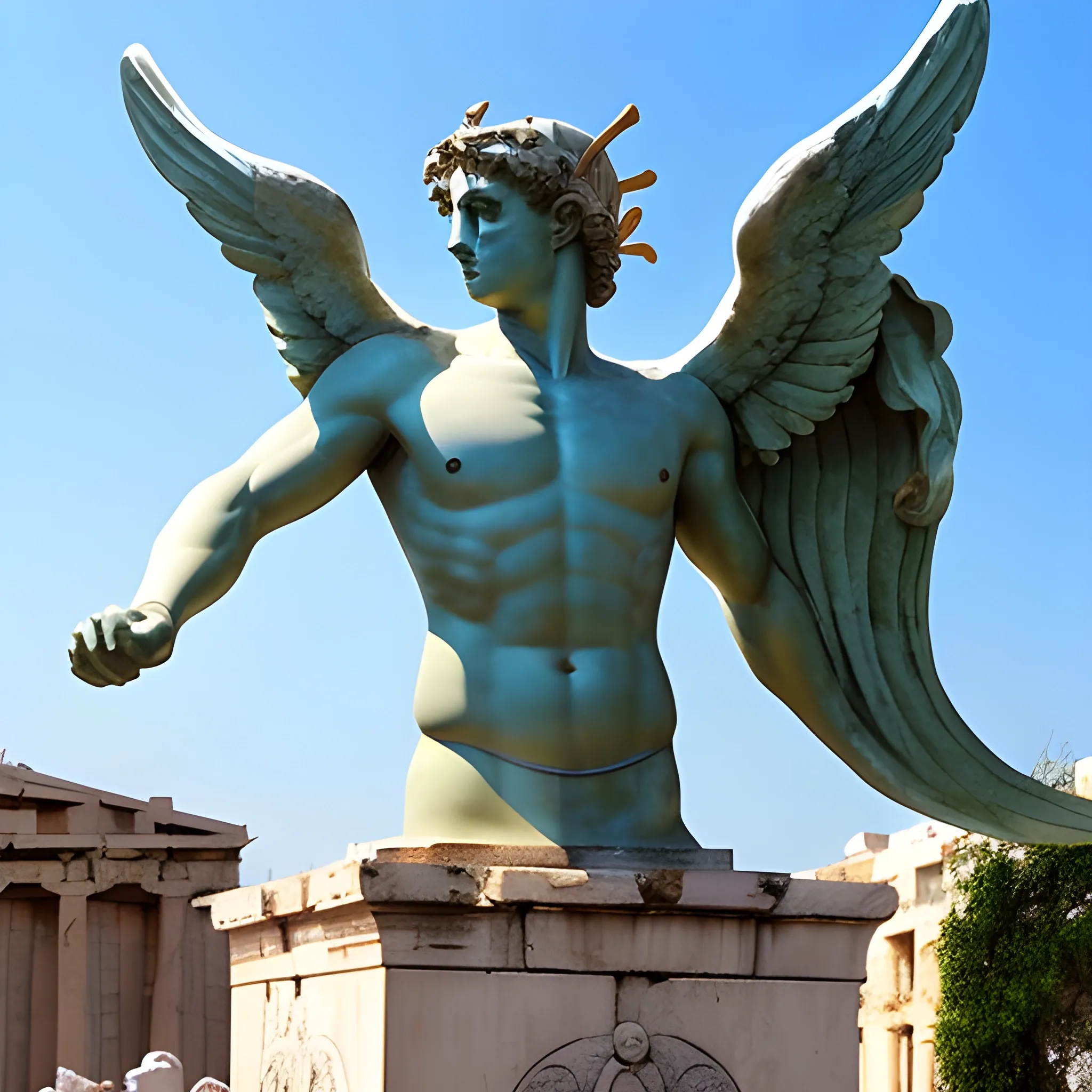 greek flying god statue - Arthub.ai