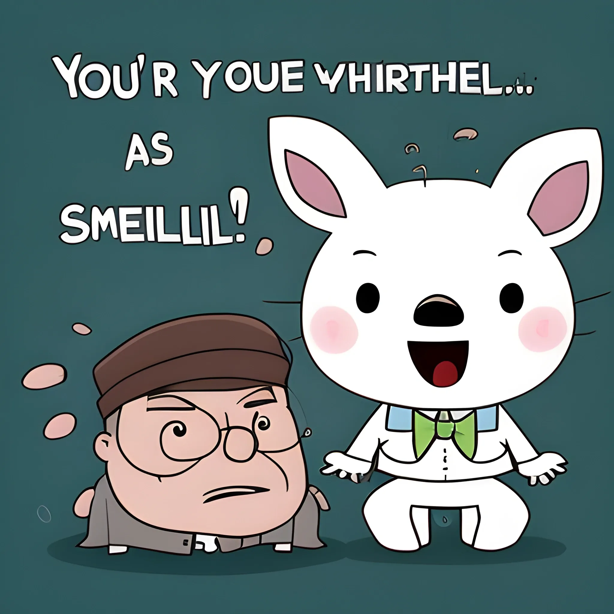 An image that expresses the following statement With white background: "You're either a Smart fella Or a Fart Smella"