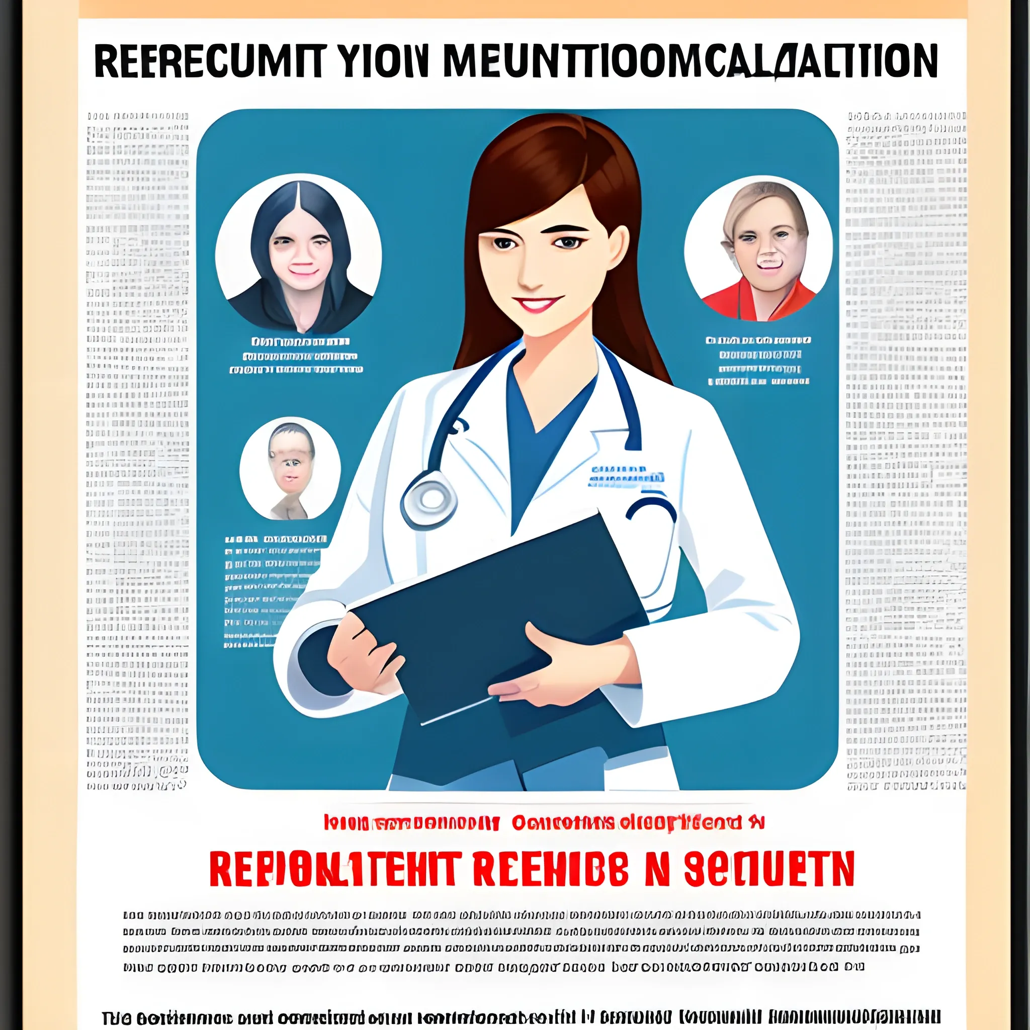 Recruitment poster，Nursing science popularization，Medical science popularization，Computer talent recruitment