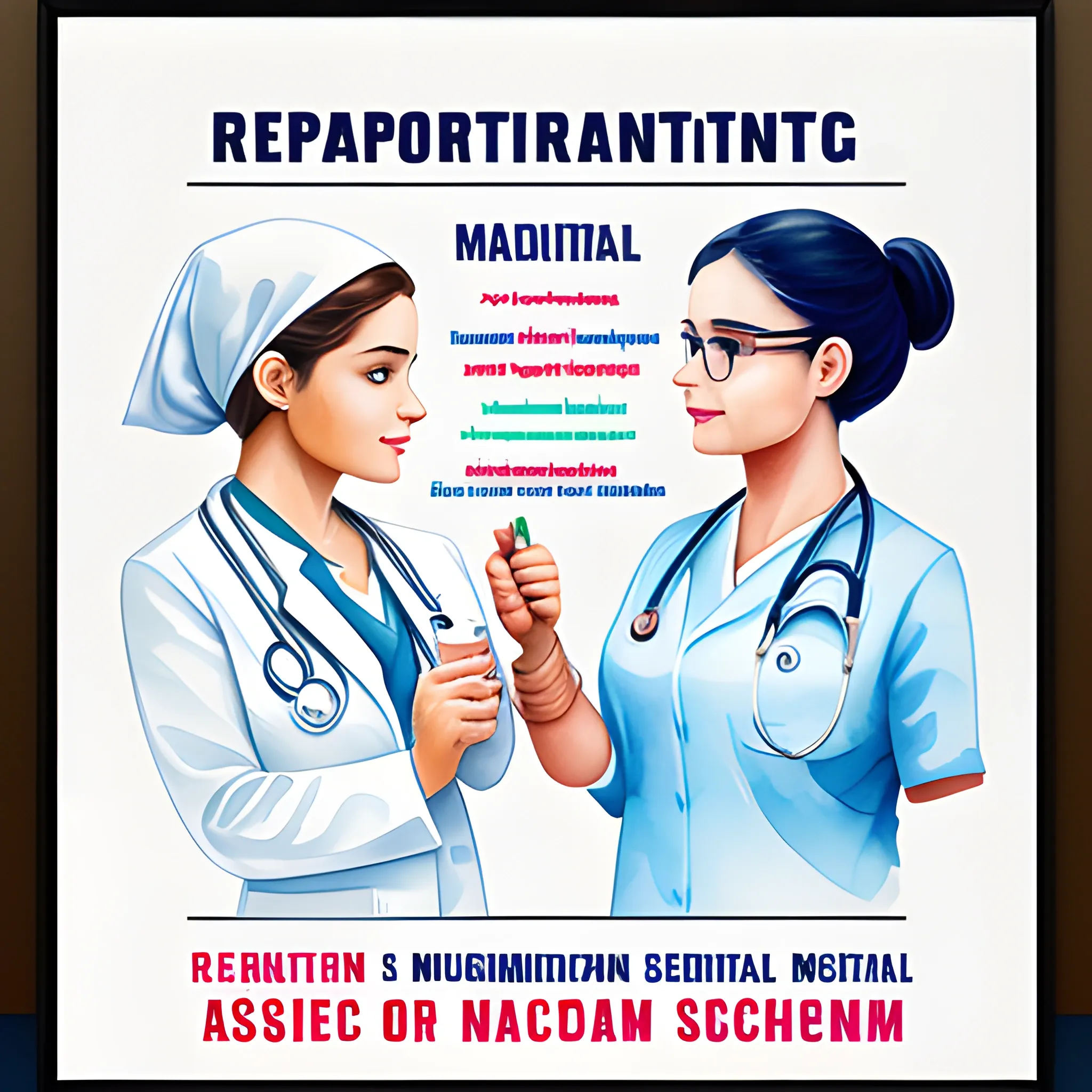 Recruitment poster，Nursing science popularization，Medical science popularization，Computer talent recruitment, Water Color