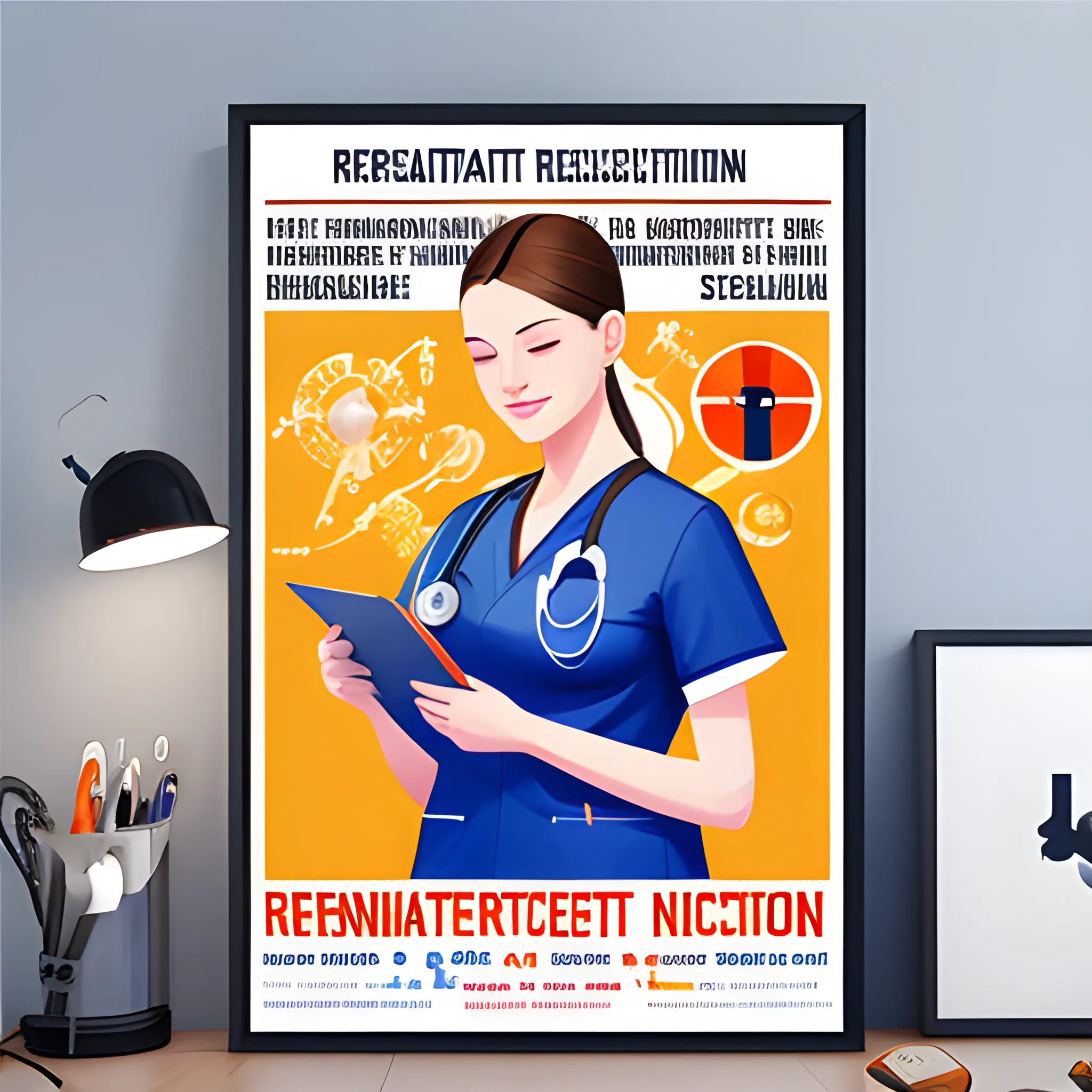 Recruitment poster，Nursing science popularization，Medical science popularization，Computer talent recruitment, Oil Painting