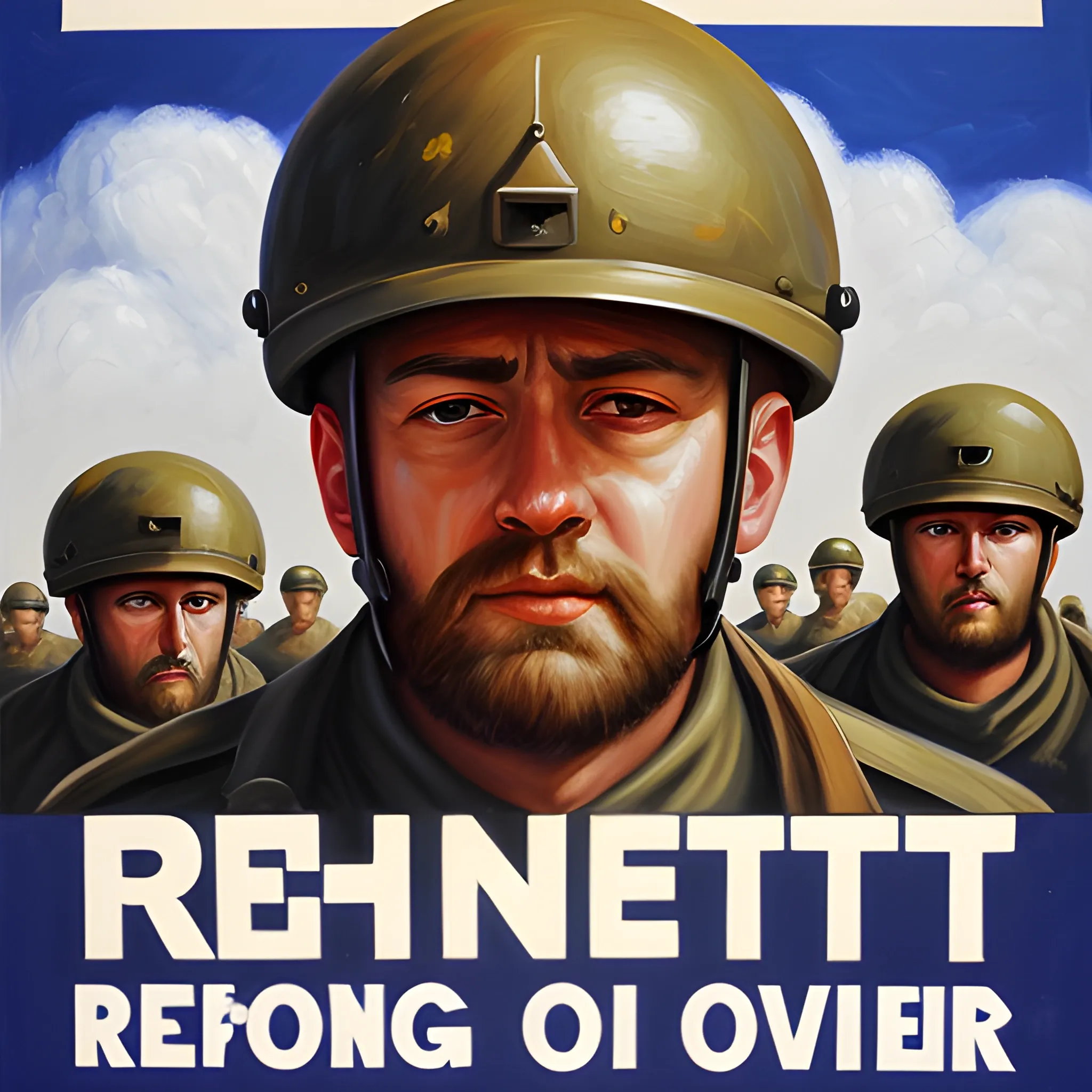 Recruitment poster, Oil Painting