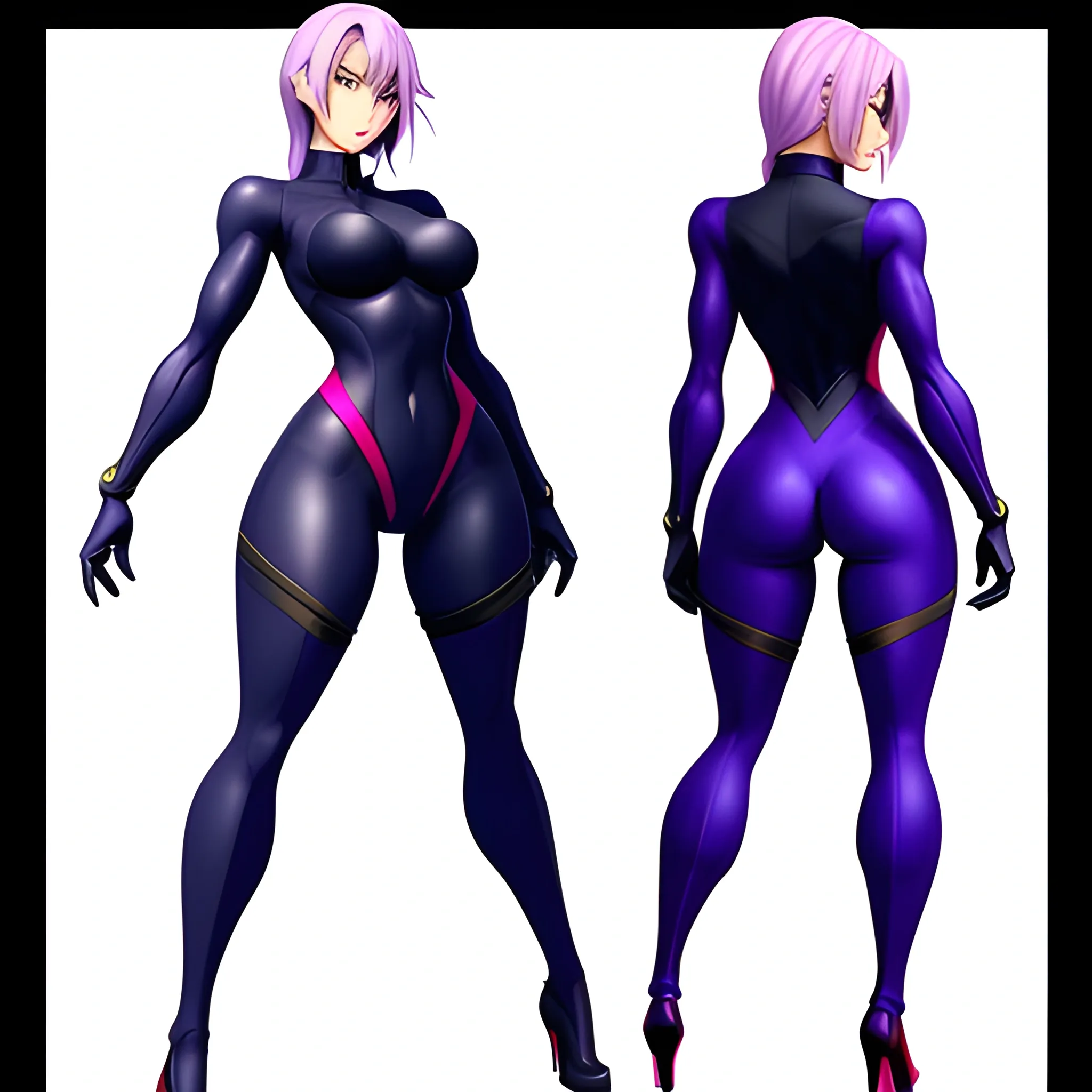 full body anime girl dynamic pose  base no background