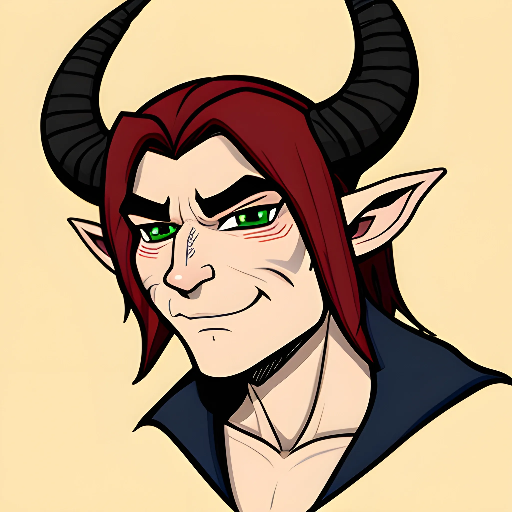 Male Elf with horns,Cartoon