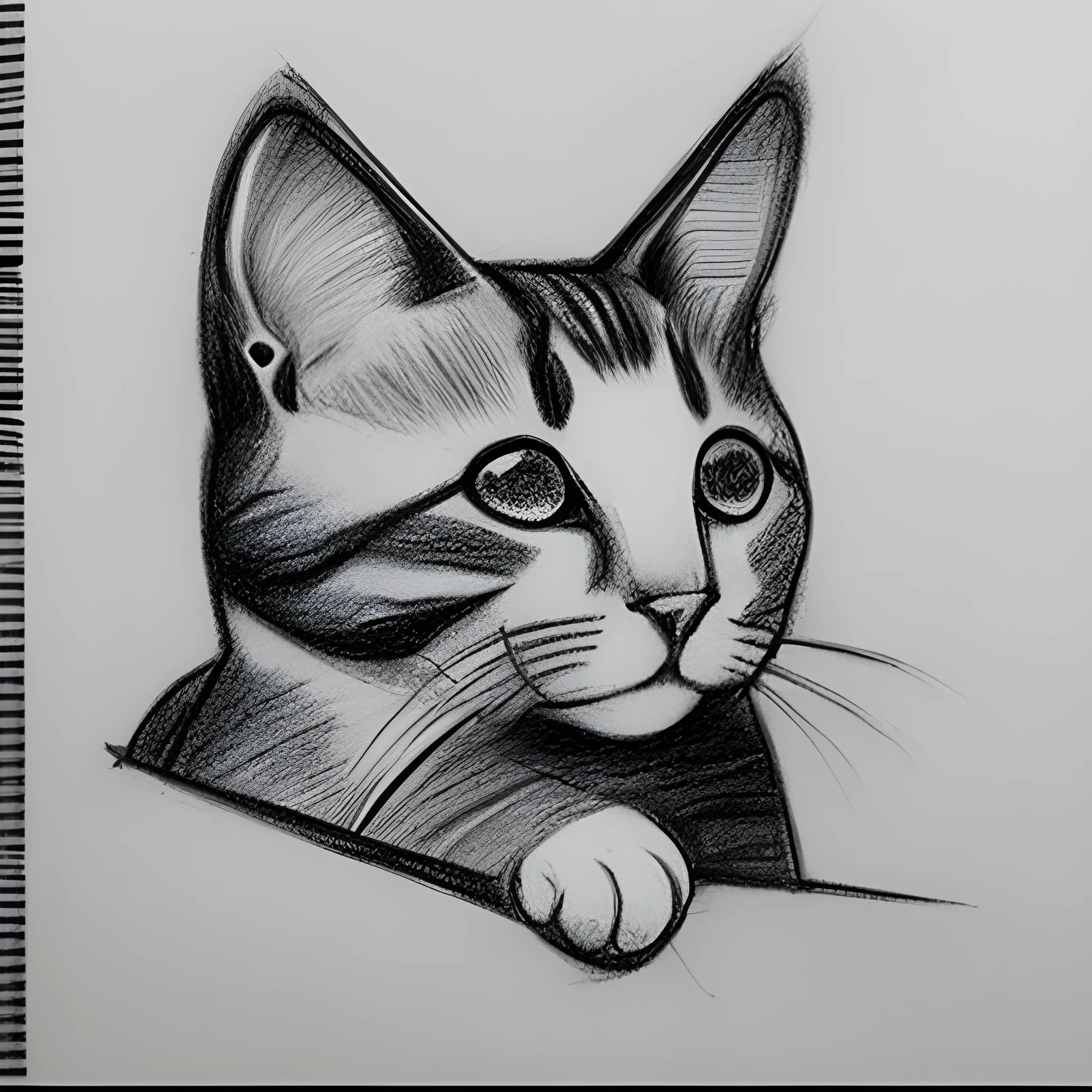 Logo que diga HiloMiau y tenga un gato, Pencil Sketch