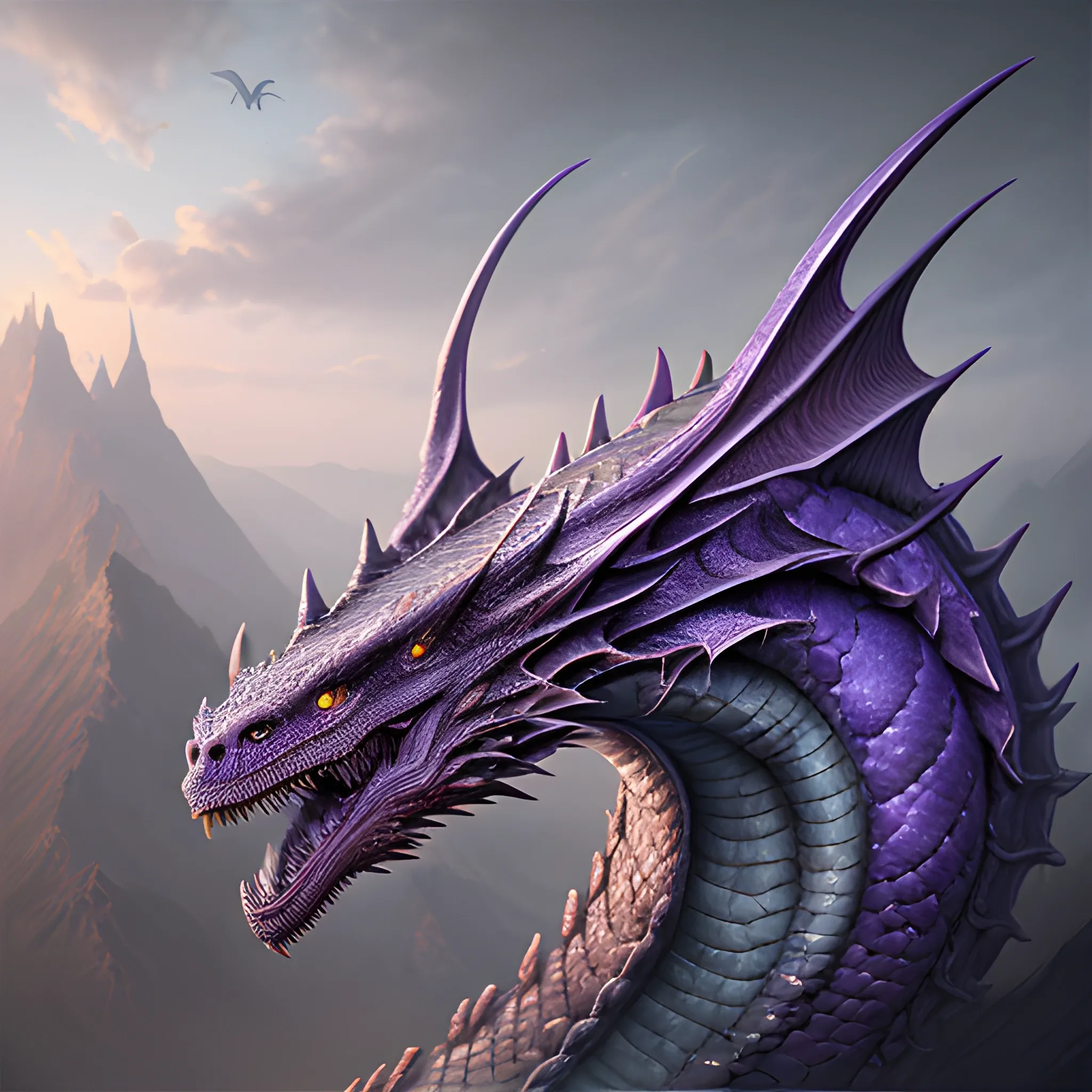 Logo, aggressive, 8k, high resolution, high quality, photorealistic, hyperrealistic, detailed, detailed matte painting, deep color, fantastical, Purple Dragon, bottomless