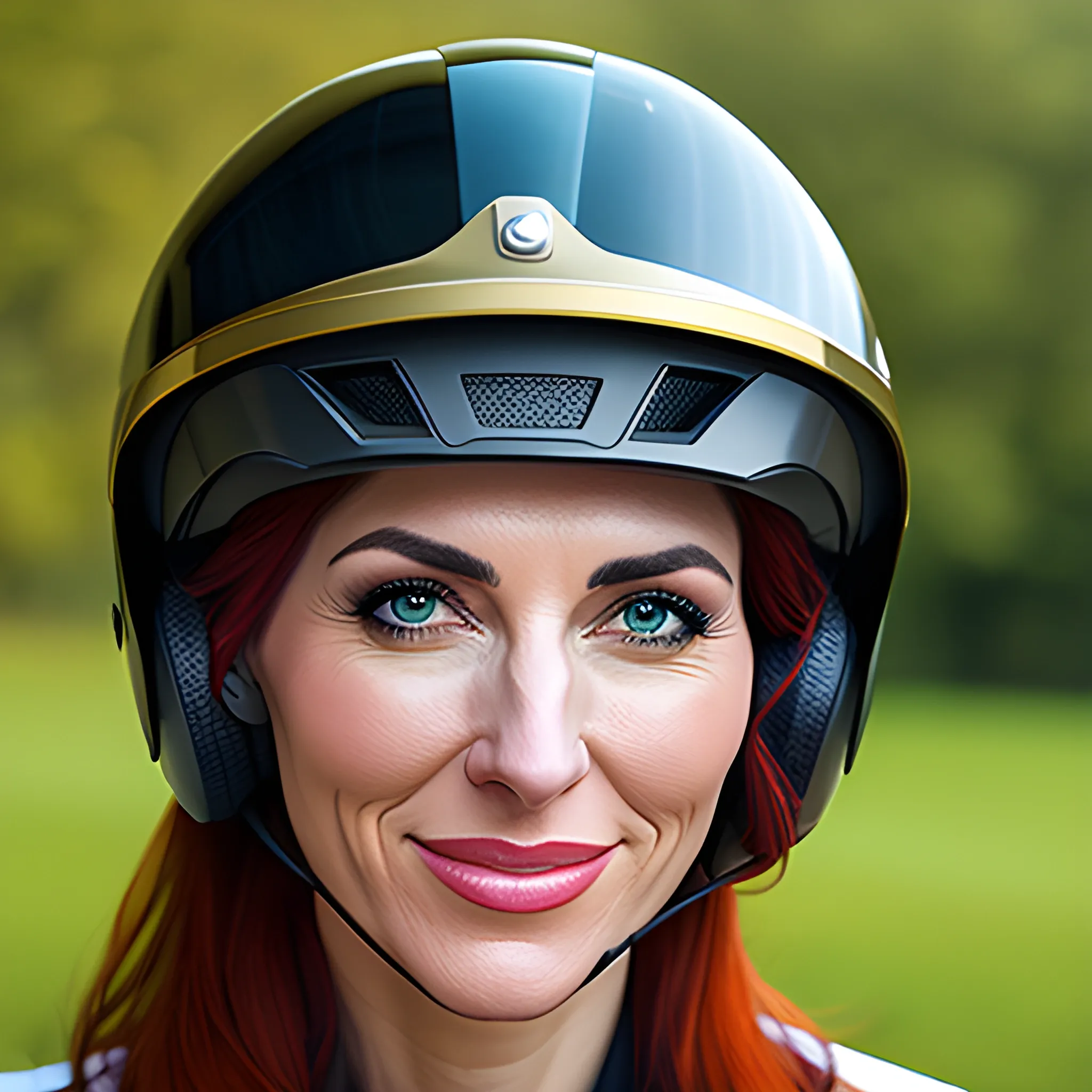 Girl with helmet
