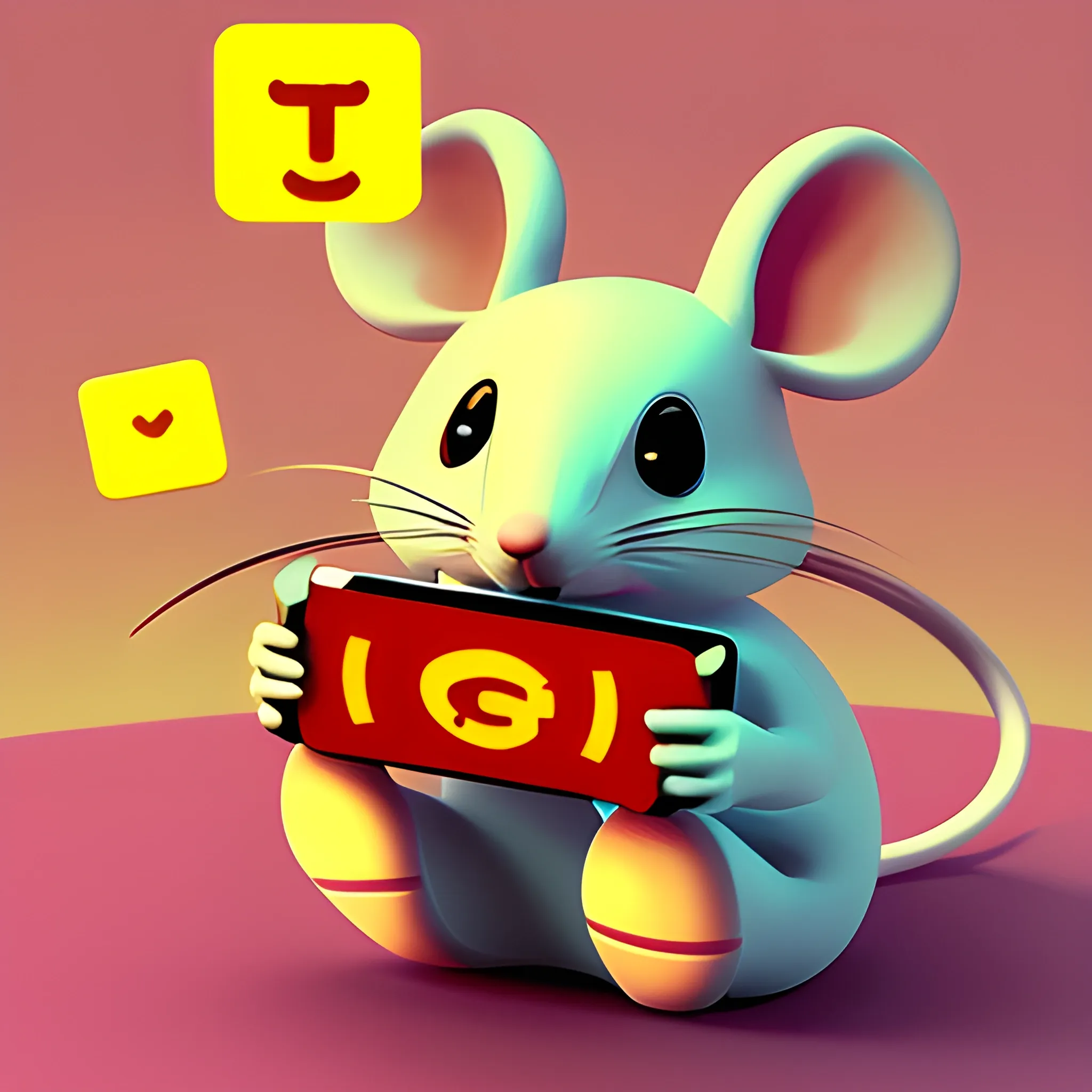 Mouse playing games,gamefi, Trippy,cute mouse