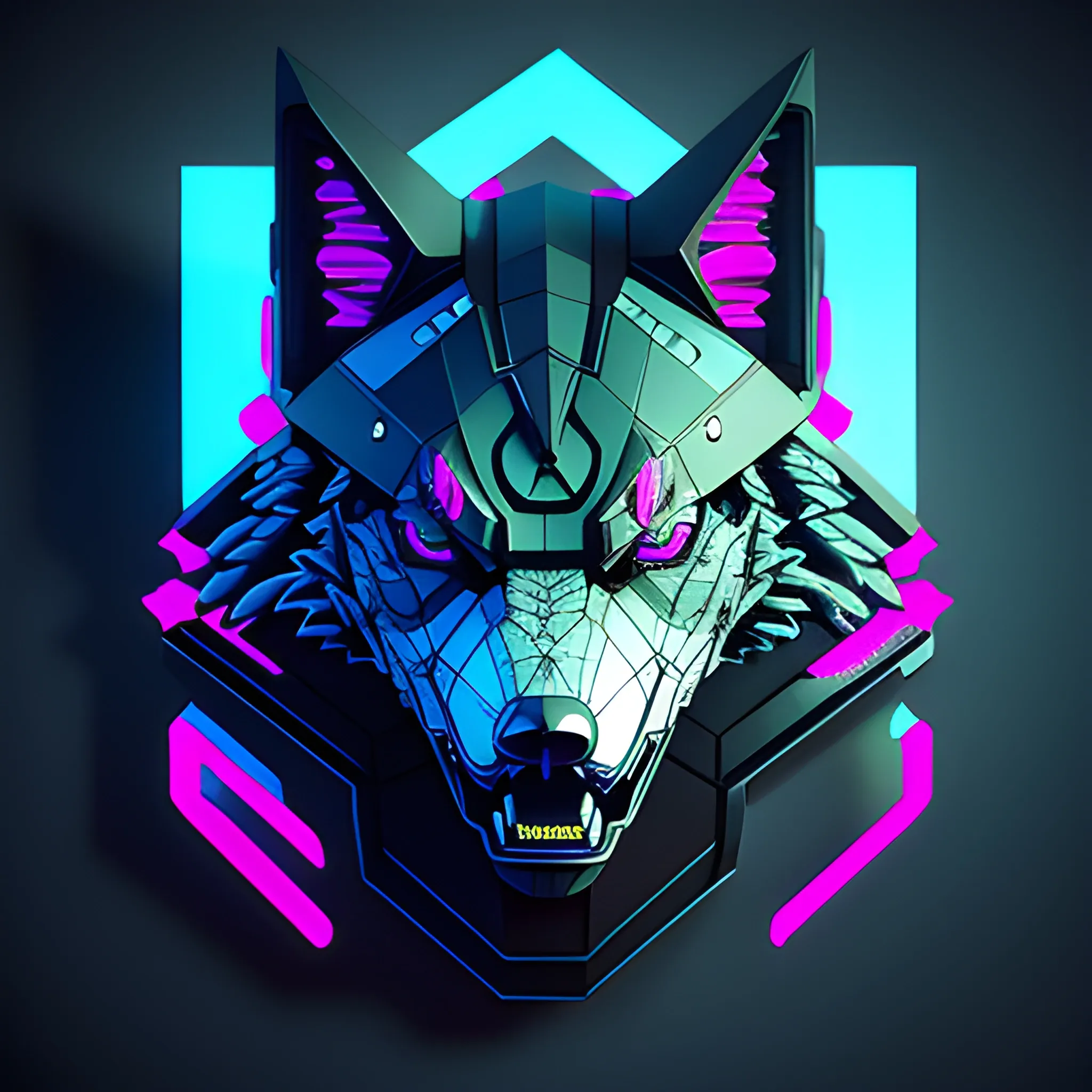 Cyberpunk lone angry wolf  logo 
, Trippy, 3D