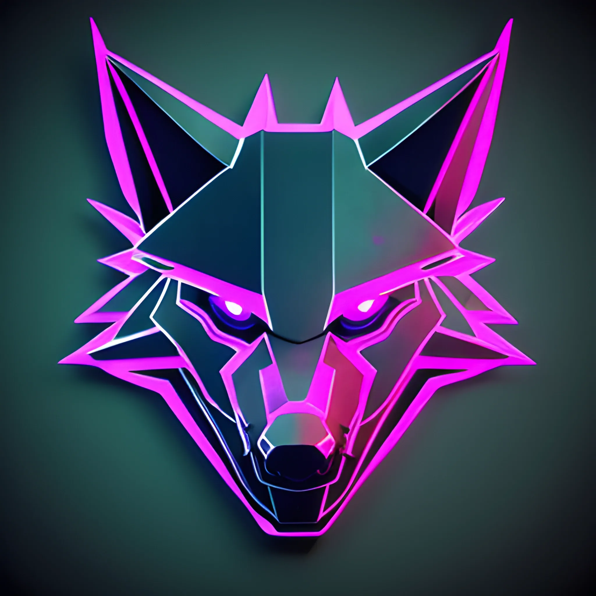 Cyberpunk lone angry wolf  logo 
, 3D, Cartoon, Trippy