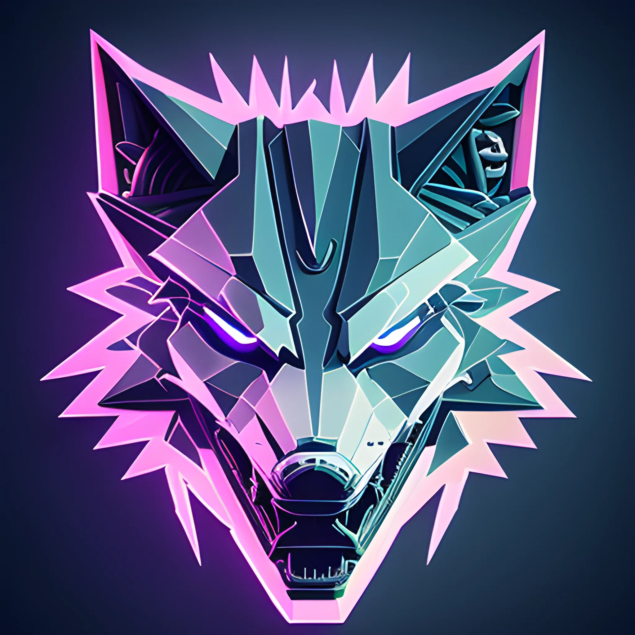Cyberpunk lone angry wolf  logo png
, 3D, Cartoon, Trippy 