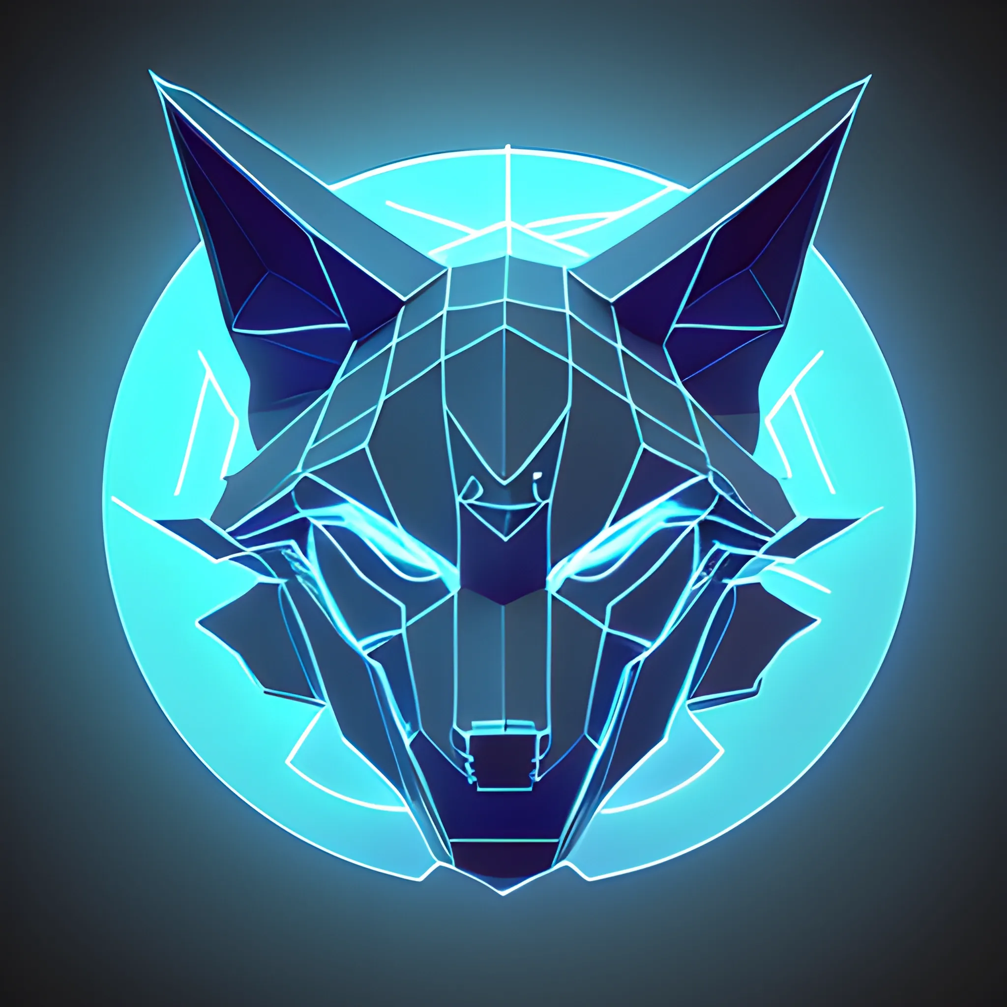 Cyberpunk lone wolf  logo outline
, 3D, Trippy,