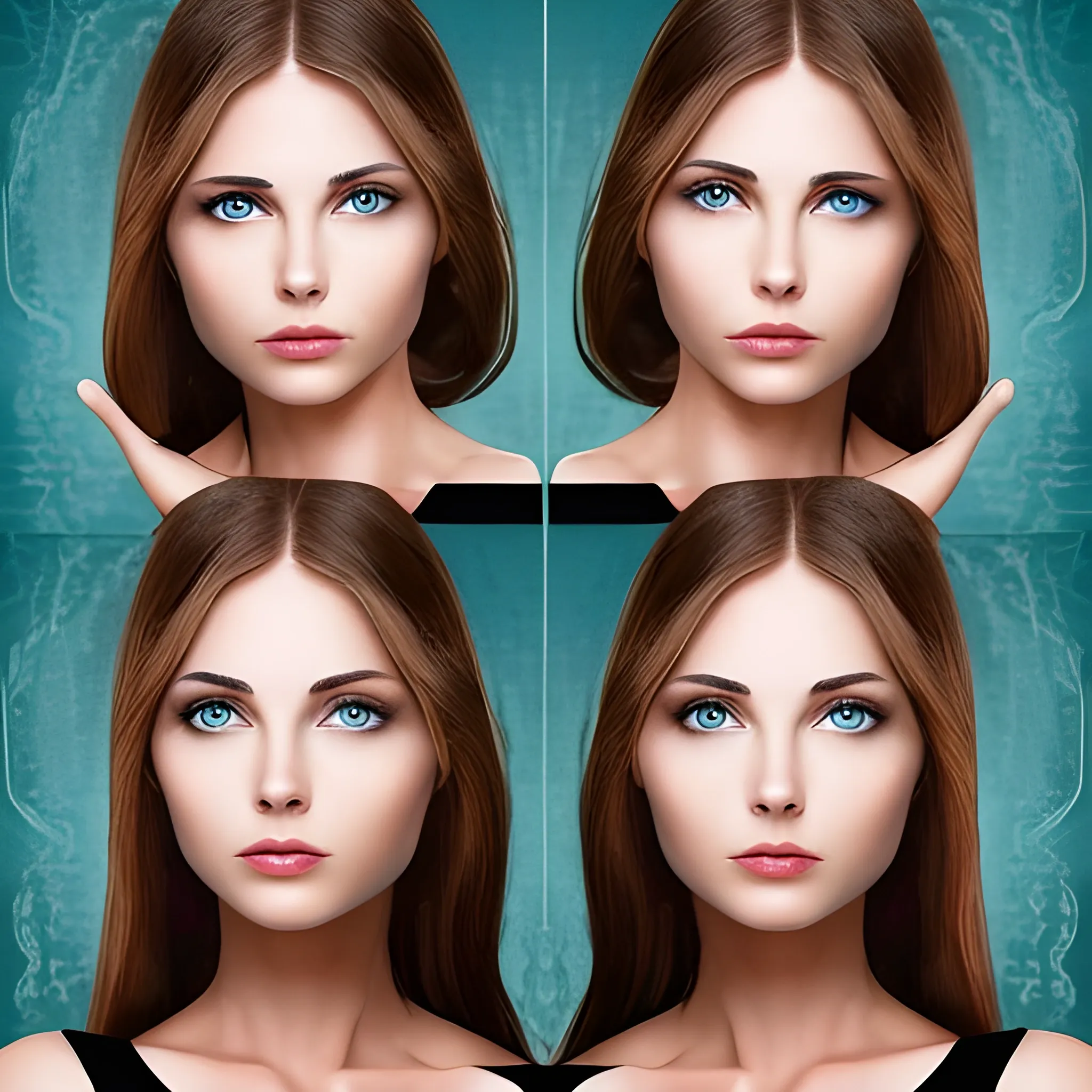 beutiflest woman with multiple faces