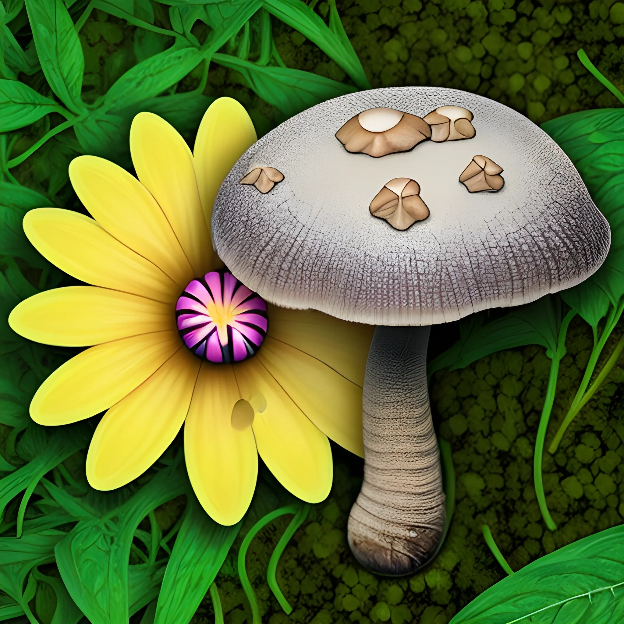 a buetiful flower with a fungus in the middle