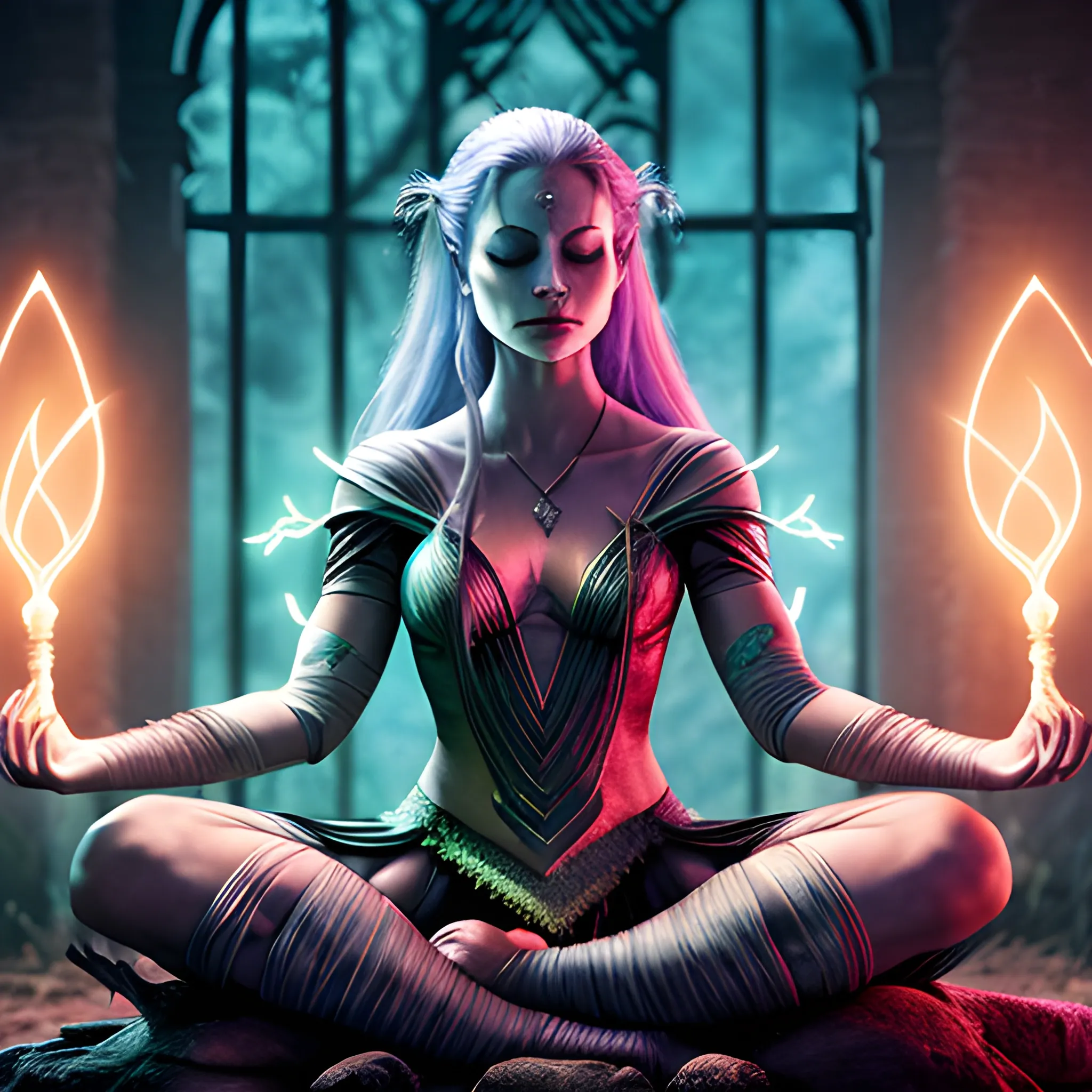 enchantress from dc meditating