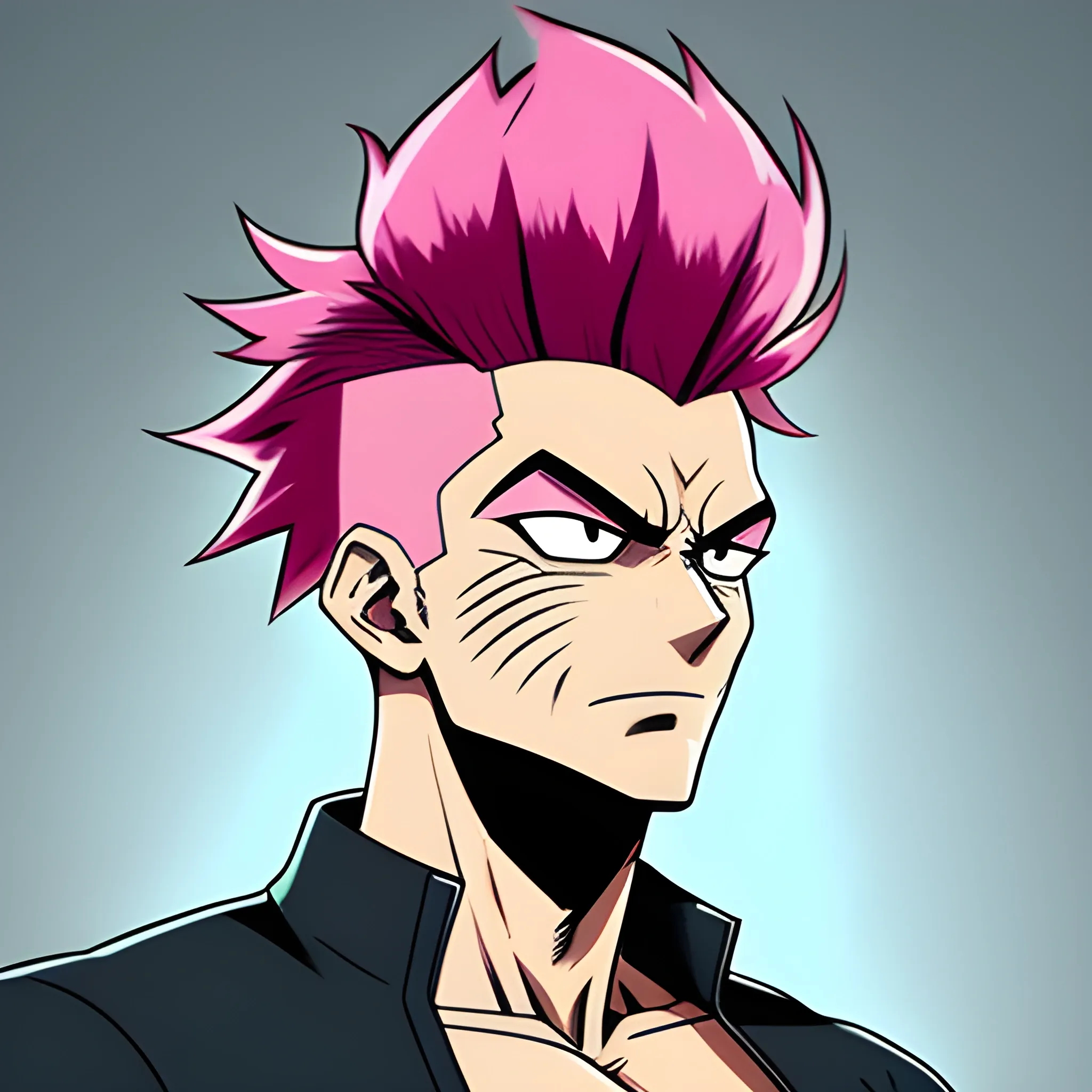 My Hero academia art style boy with pink Mohawk 