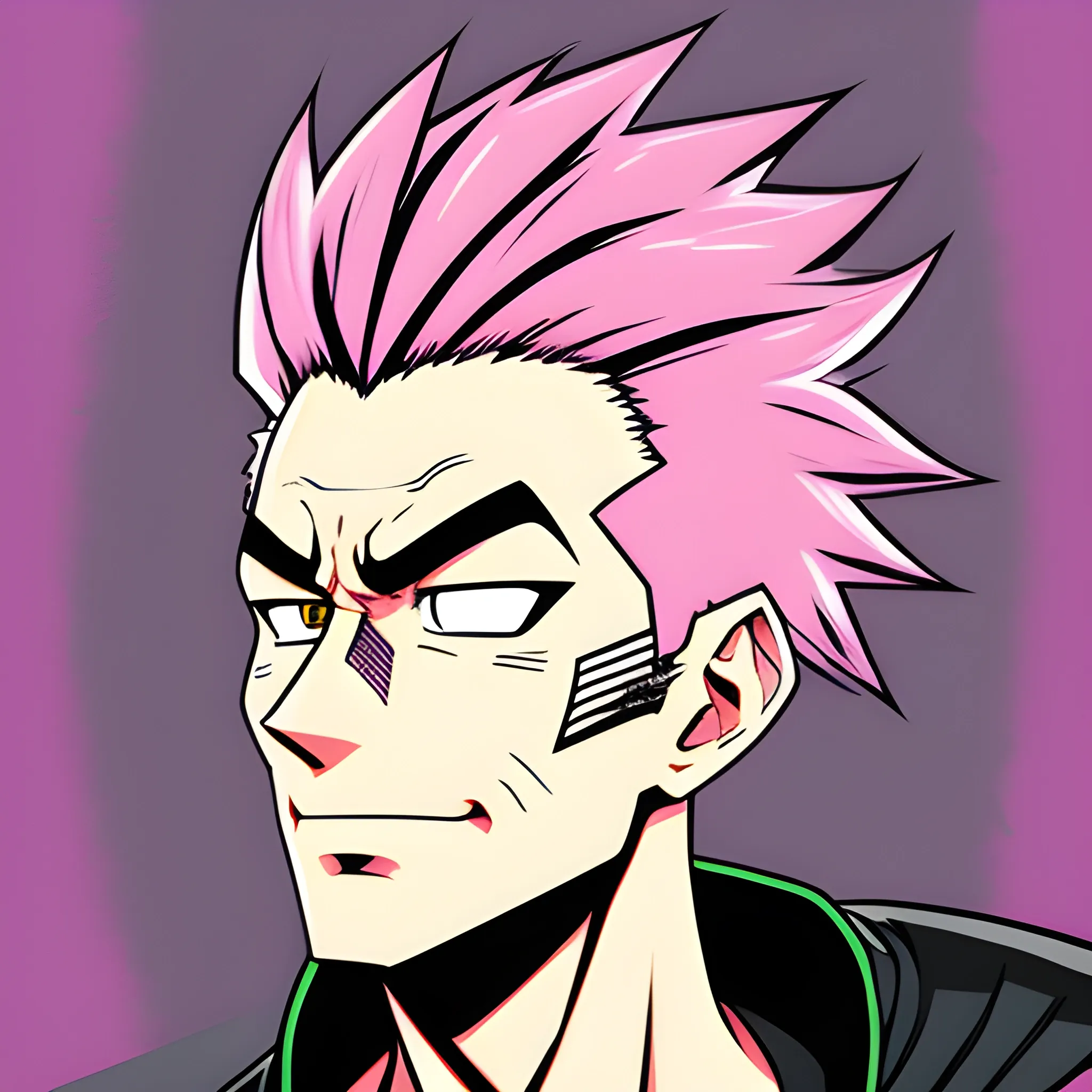 My Hero academia art style boy with pink Mohawk 