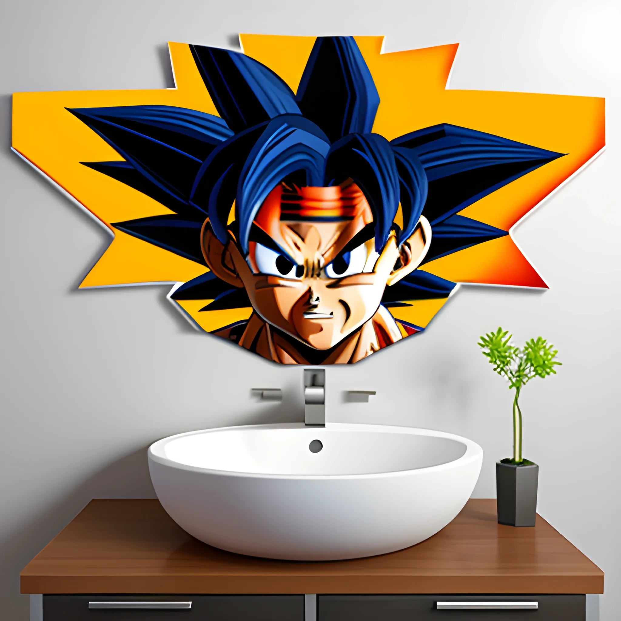 , 3D goku en el baño