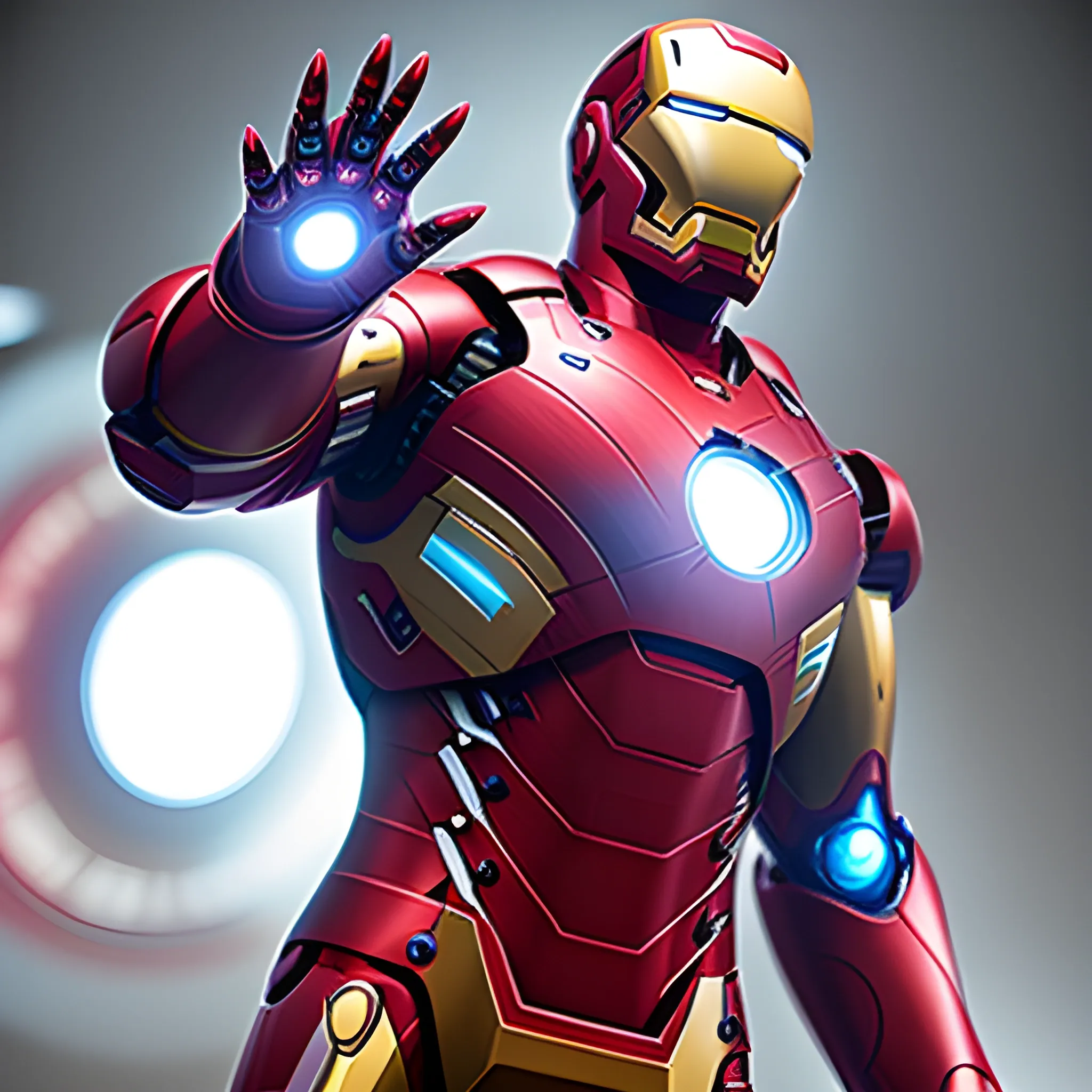 A hyper realistic  iron man in advanced futuristic suit, intricate detail cinematic, 3D