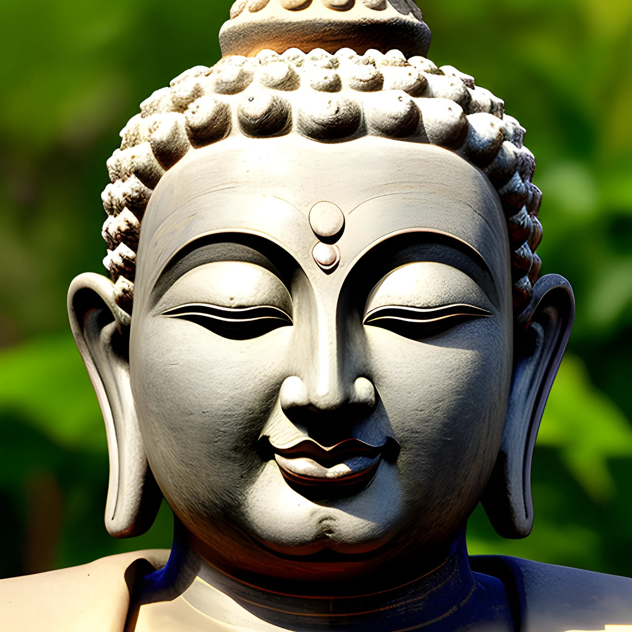 Buddha, the nose is wide and flat, the root of the nose is low or medium, the nasal process is small, the diameter of the nostril is large, the lips are protruding, the mouth is wide, the lips are thick, and the middle finger is raised