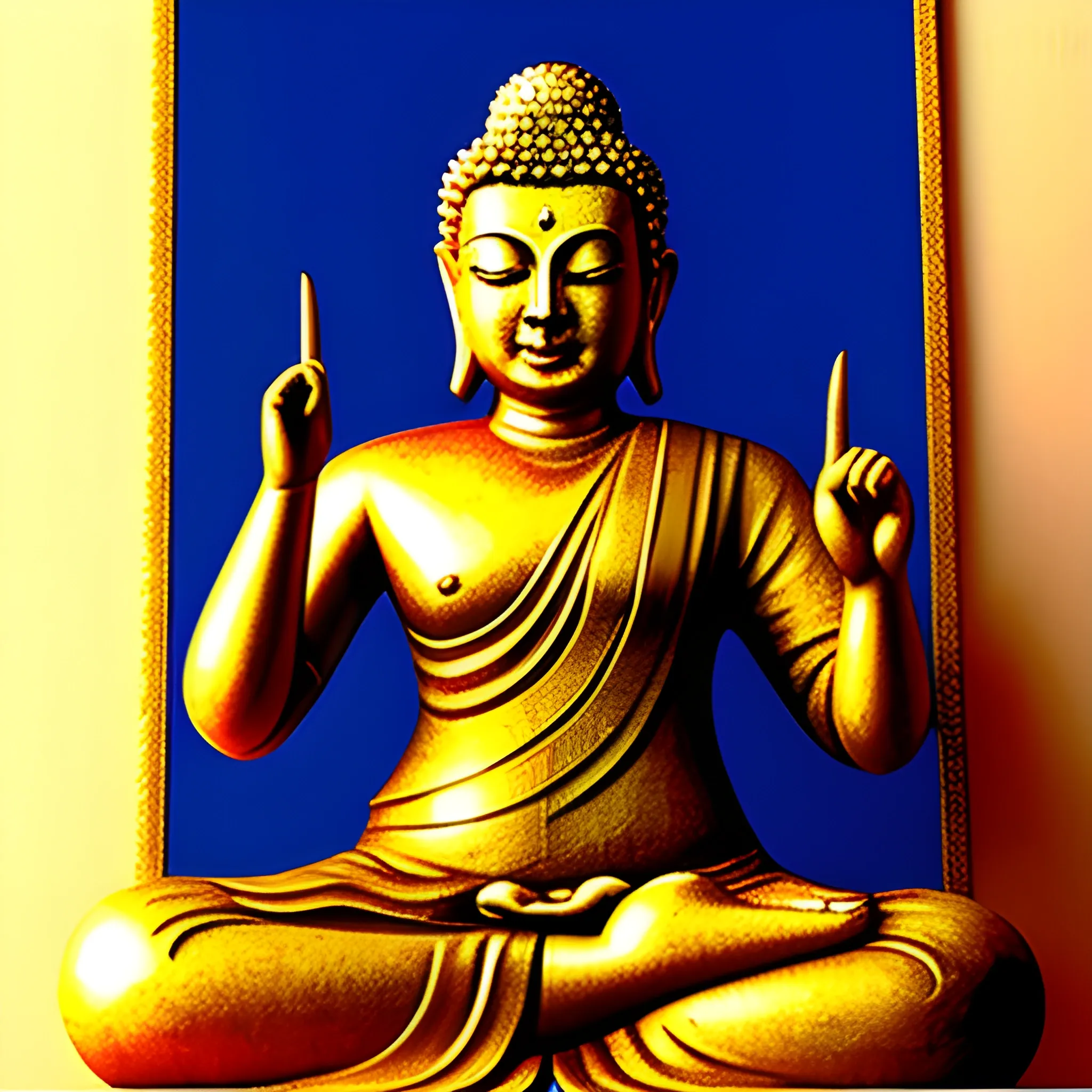 Buddha And The Middle Finger Is Raised Arthub ai