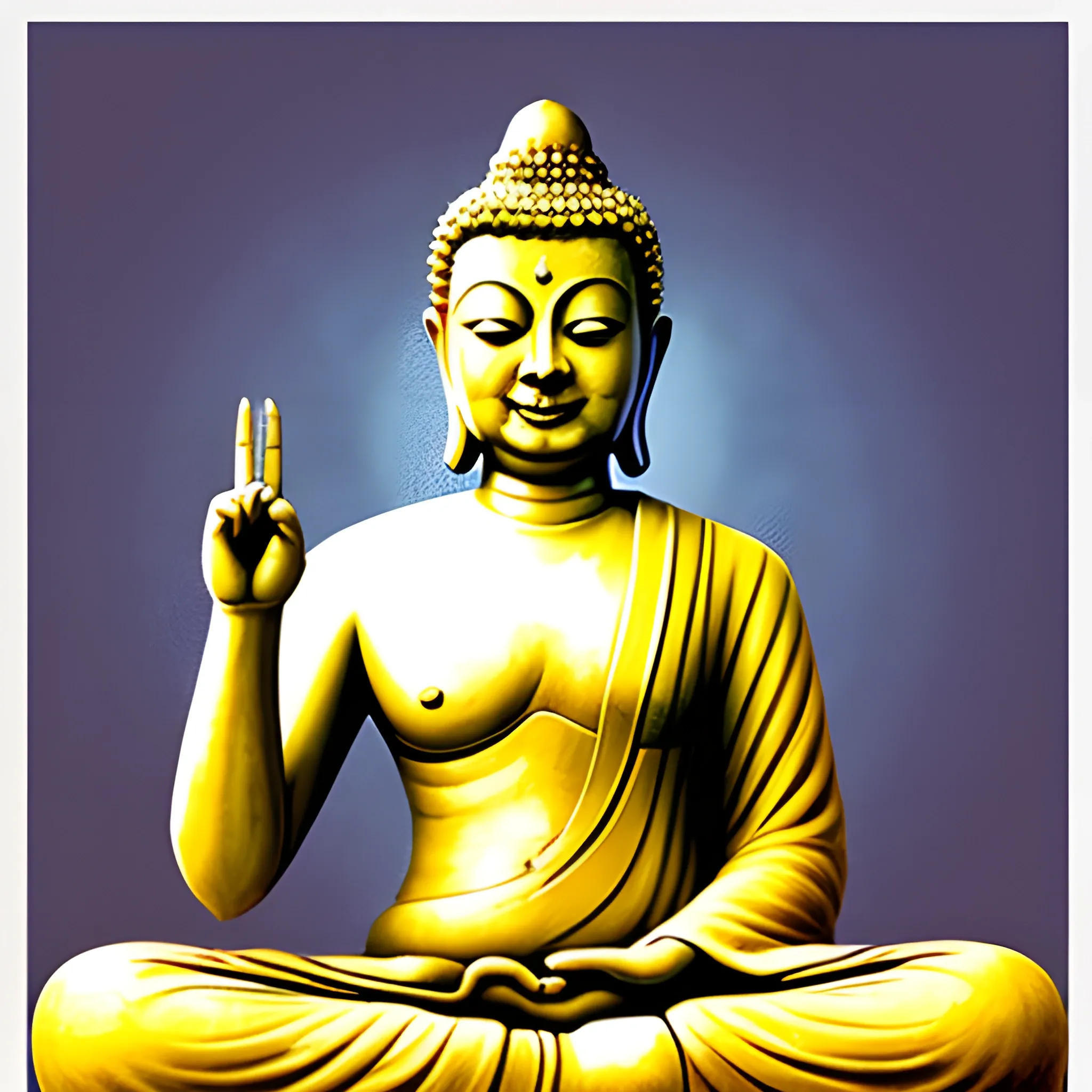 Buddha, nigger and the middle finger is raised
