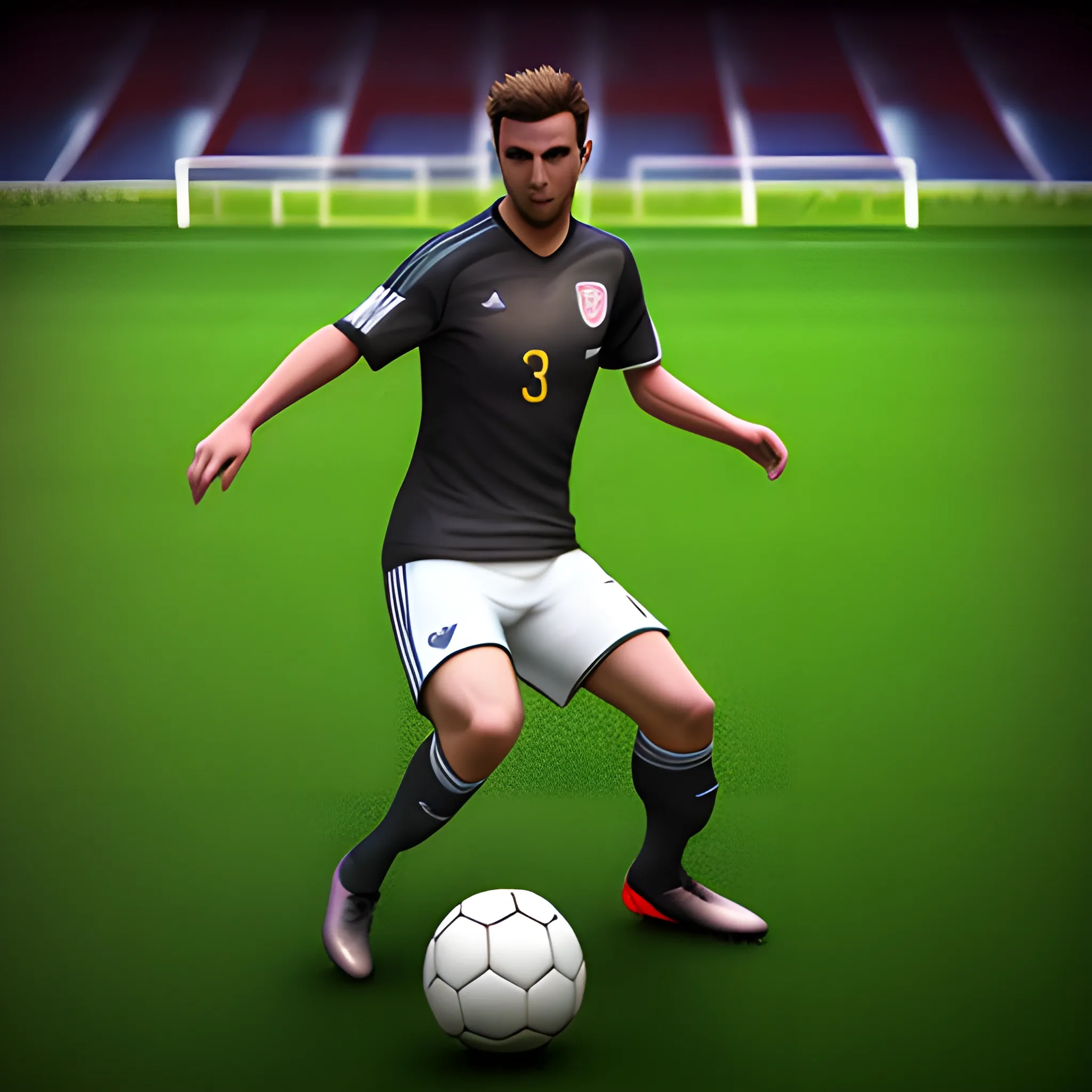 portrairt soccer player , 3D - Arthub.ai