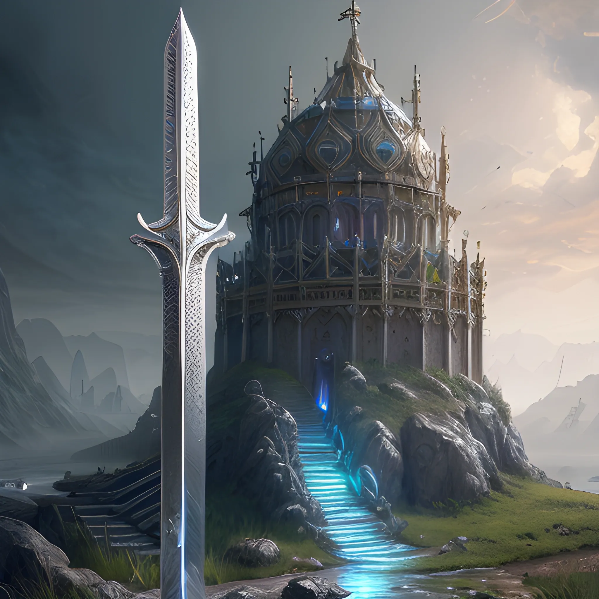 sword, magic sword, lightsword, shining sword, sparkles, magic, 8k, high resolution, high quality, photorealistic, hyperrealistic, detailed, detailed matte painting, deep color, fantastical, intricate detail, splash screen, complementary colors, fantasy concept art, 8k resolution trending on Artstation Unreal Engine, sword in stone, excalibur