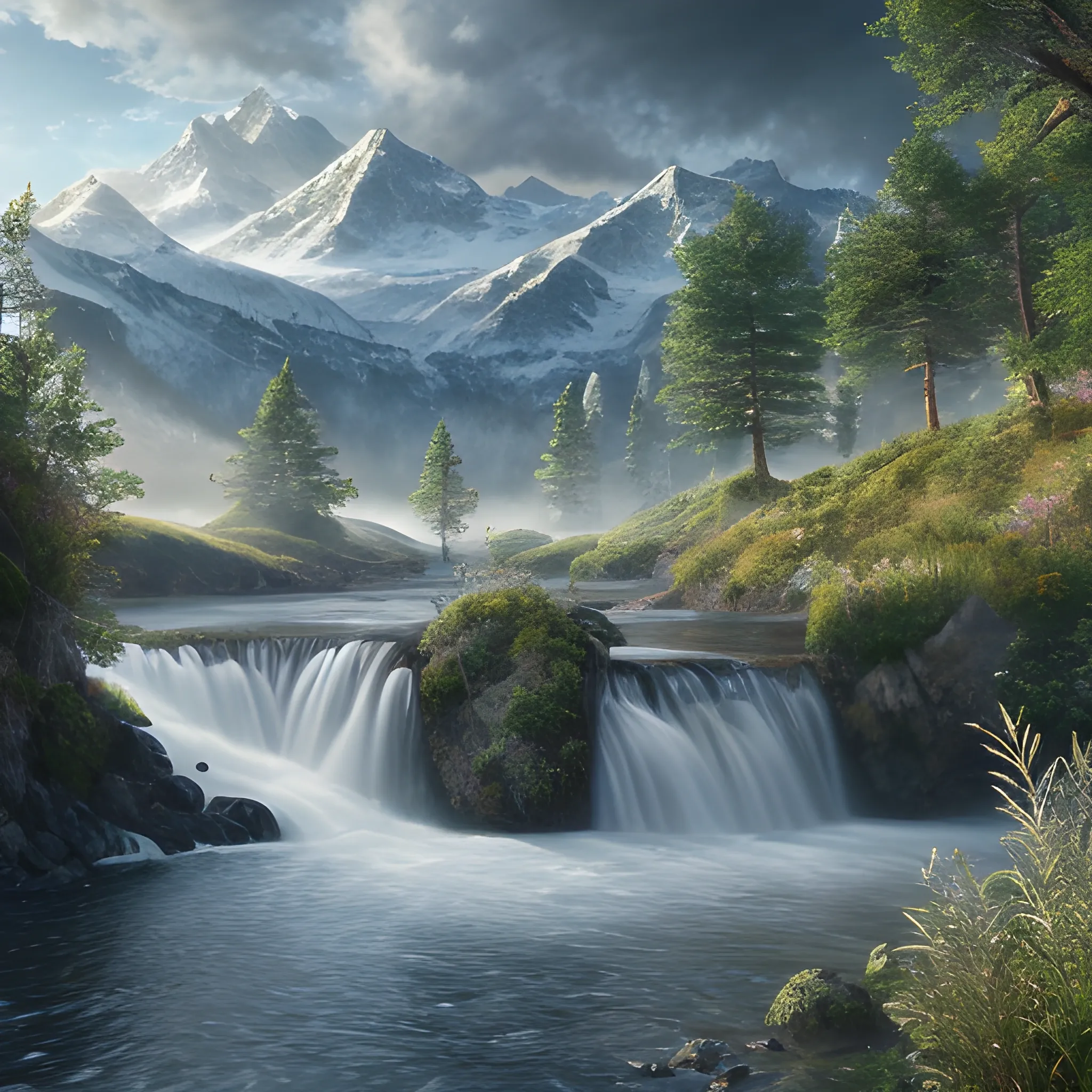 A realistic beautiful natural landscape, 4k resolution, hyper detailed