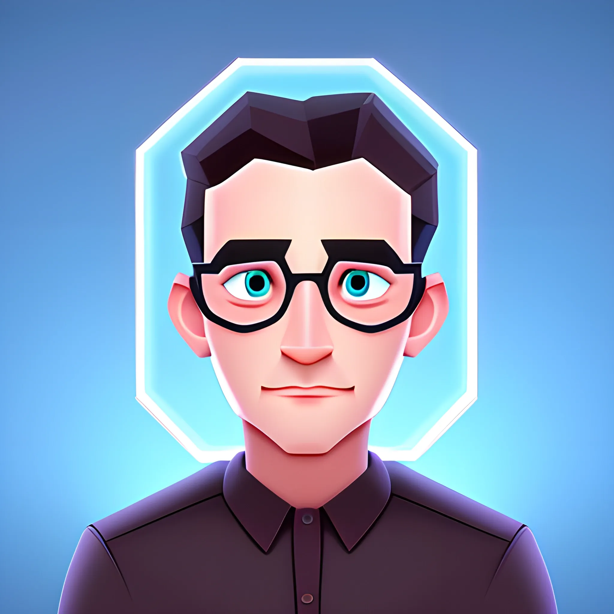 Cartoon Digital art of Mongraal face facing forwards transparent background