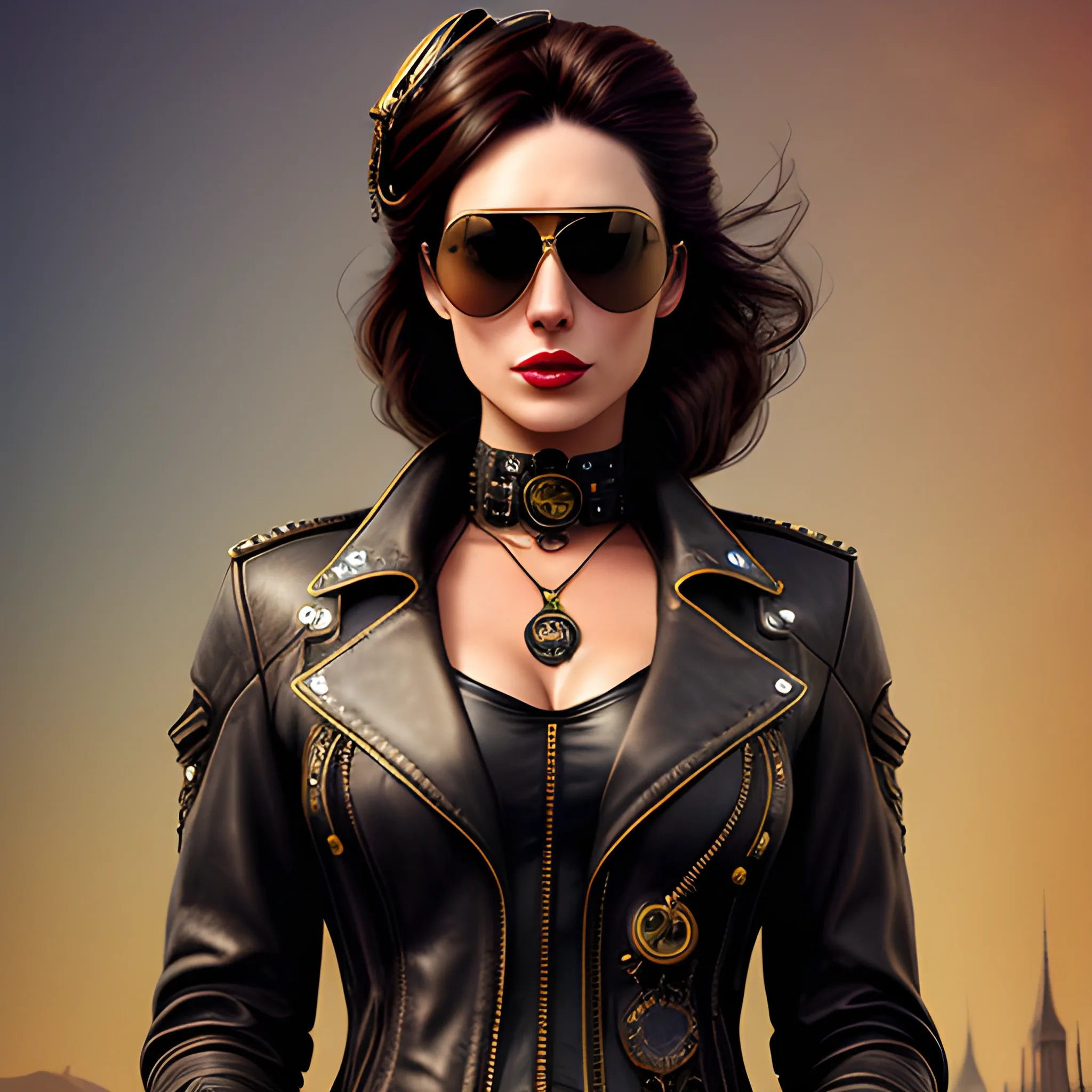  Beautiful Aviator

Prompt:
best quality, masterpiece, girl, ultra high res, photorealistic, detailed skin, (black steampunk aviator leather jacket), black steampunk aviator leather hut, lounging,,  Trippy.